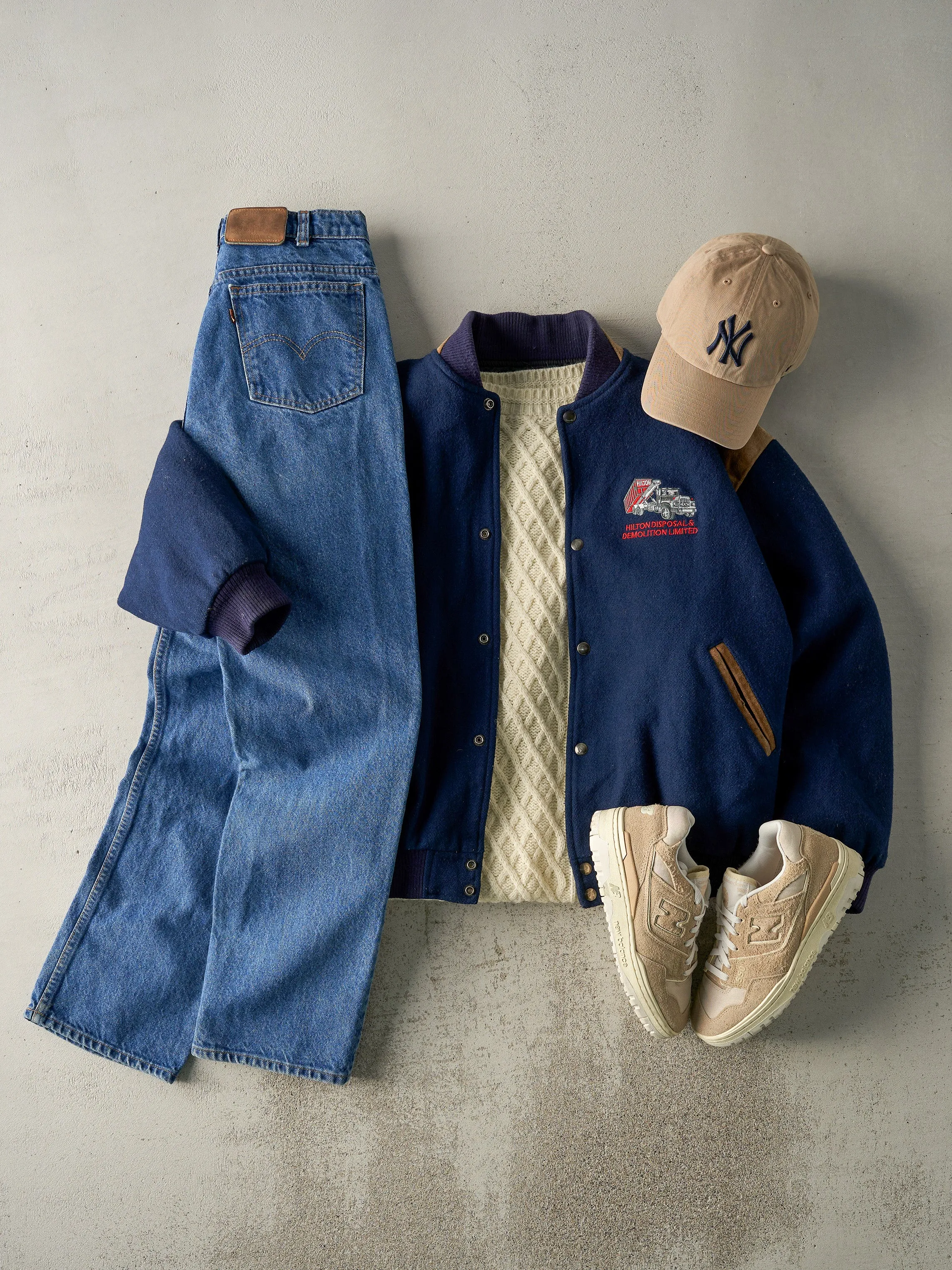 Vintage 80s Navy Blue Embroidered Wool Varsity Jacket (M/L) sold by Rebalance Vintage product image thumbnail 2