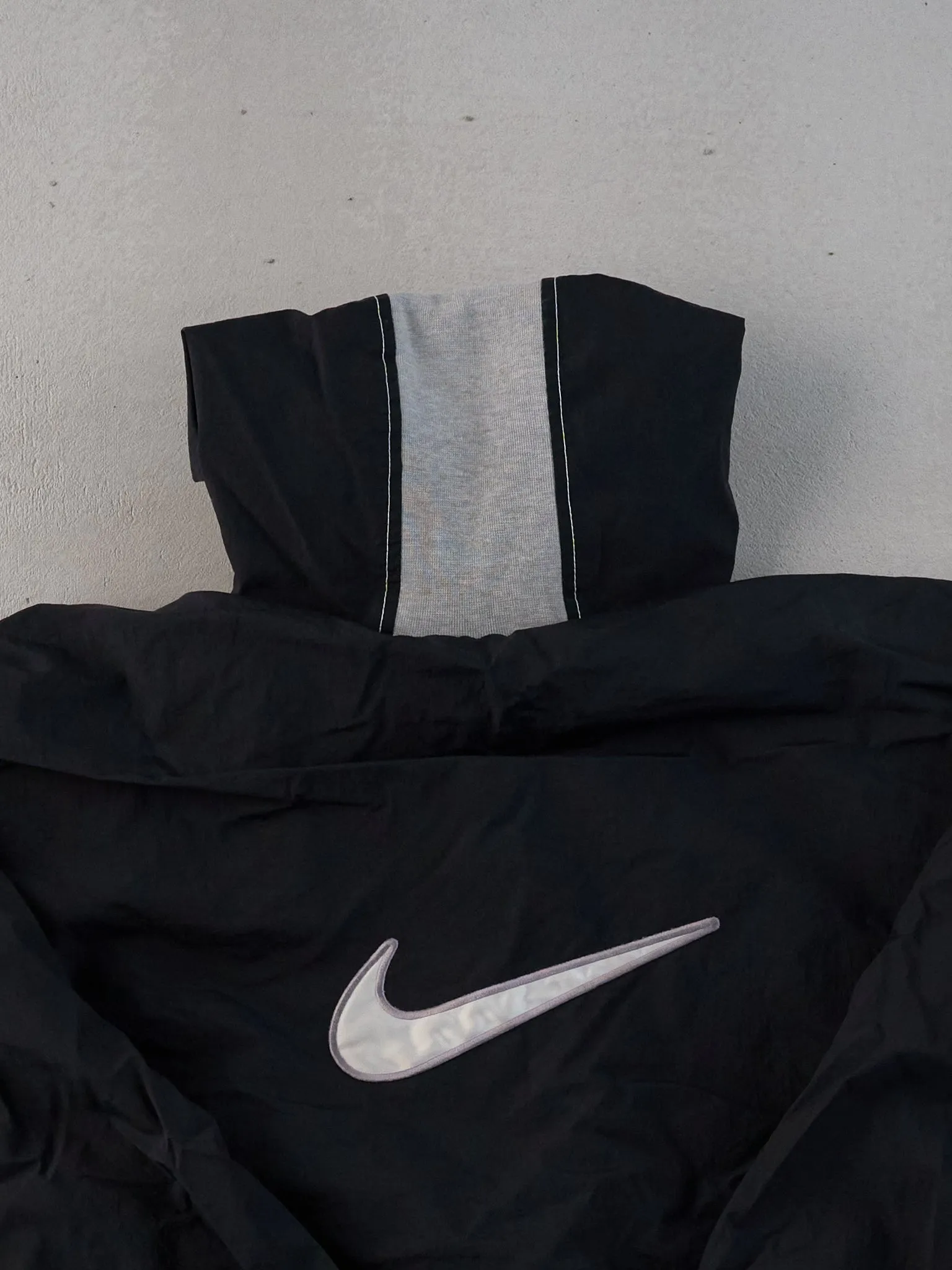Vintage Y2k Black Nike Hooded Windbreaker Jacket (L/XL) sold by Rebalance Vintage product image thumbnail 4