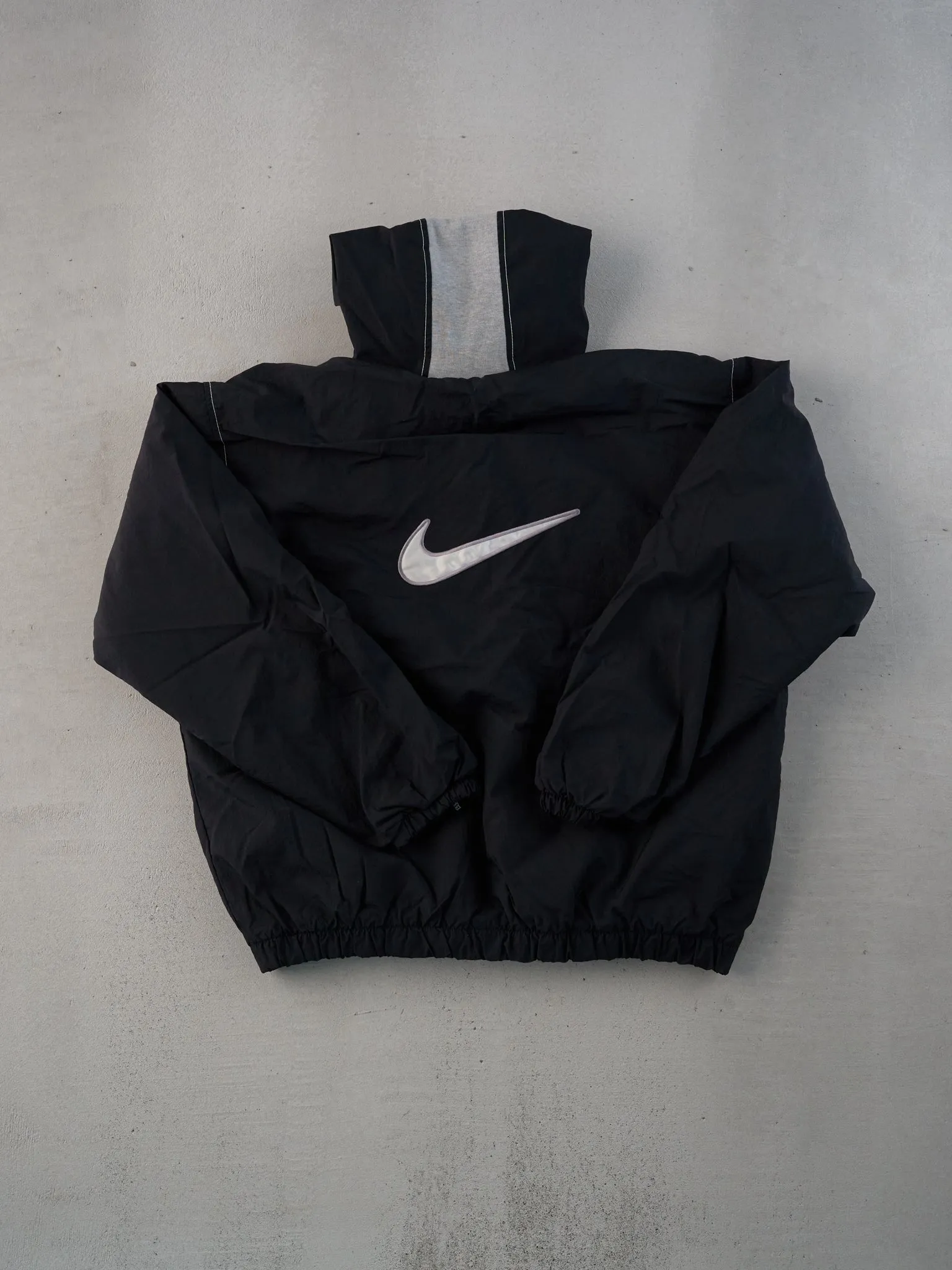 Vintage Y2k Black Nike Hooded Windbreaker Jacket (L/XL) sold by Rebalance Vintage product image thumbnail 2
