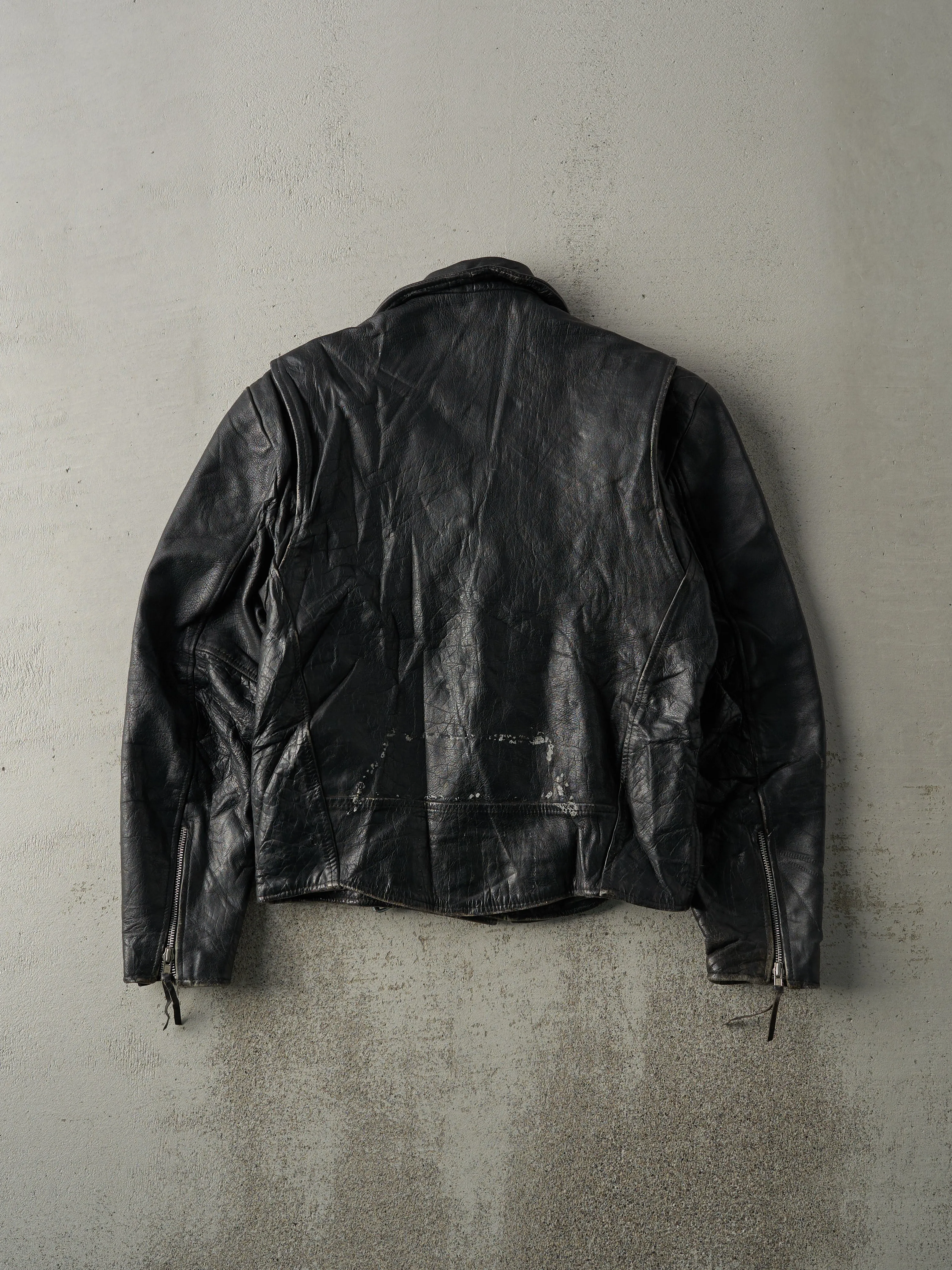 Vintage 80s Black Wilsons Leather Biker Jacket (S) sold by Rebalance Vintage product image thumbnail 3