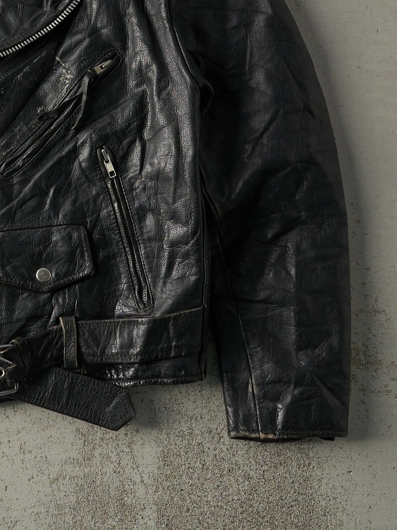 Vintage 80s Black Wilsons Leather Biker Jacket (S) sold by Rebalance Vintage product image thumbnail 5