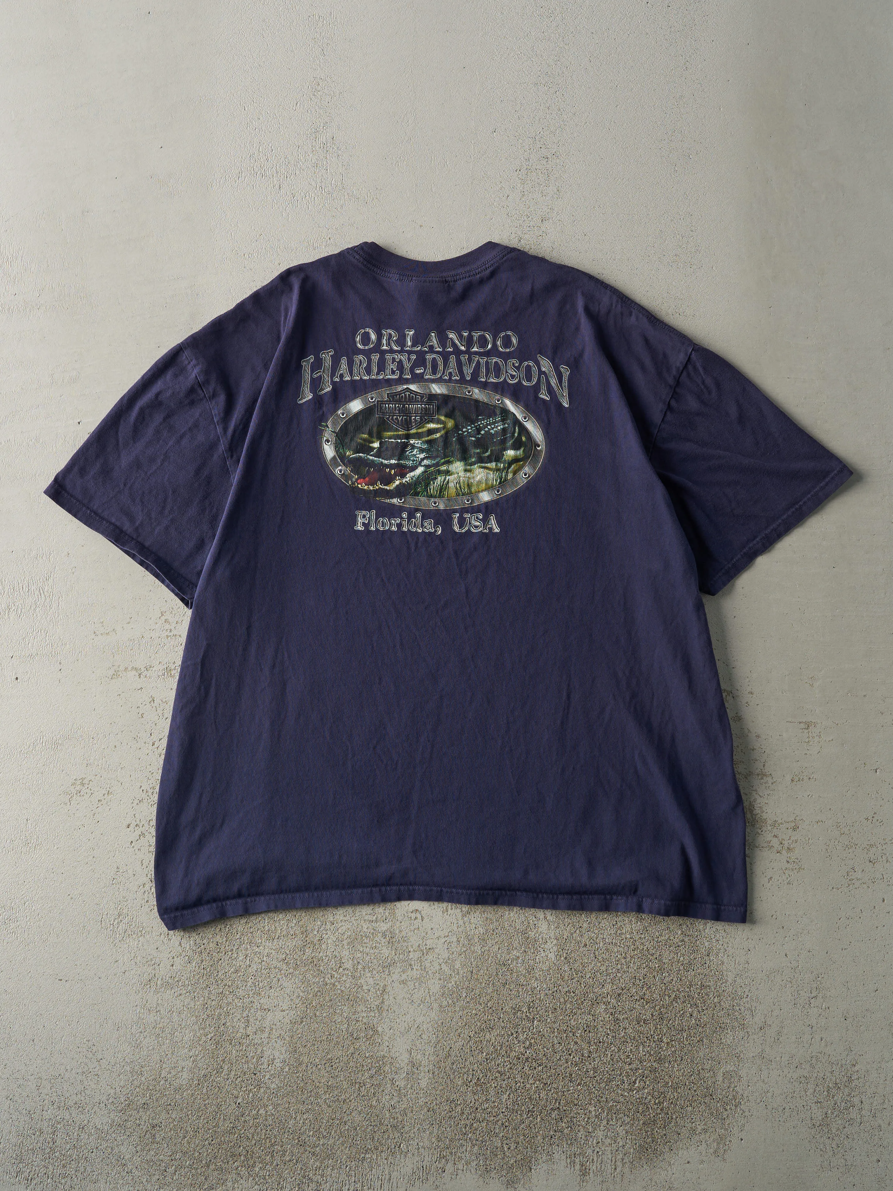 Vintage 02' Navy Blue Orlando Florida Harley Davidson Tee (XXL) sold by Rebalance Vintage product image thumbnail 2