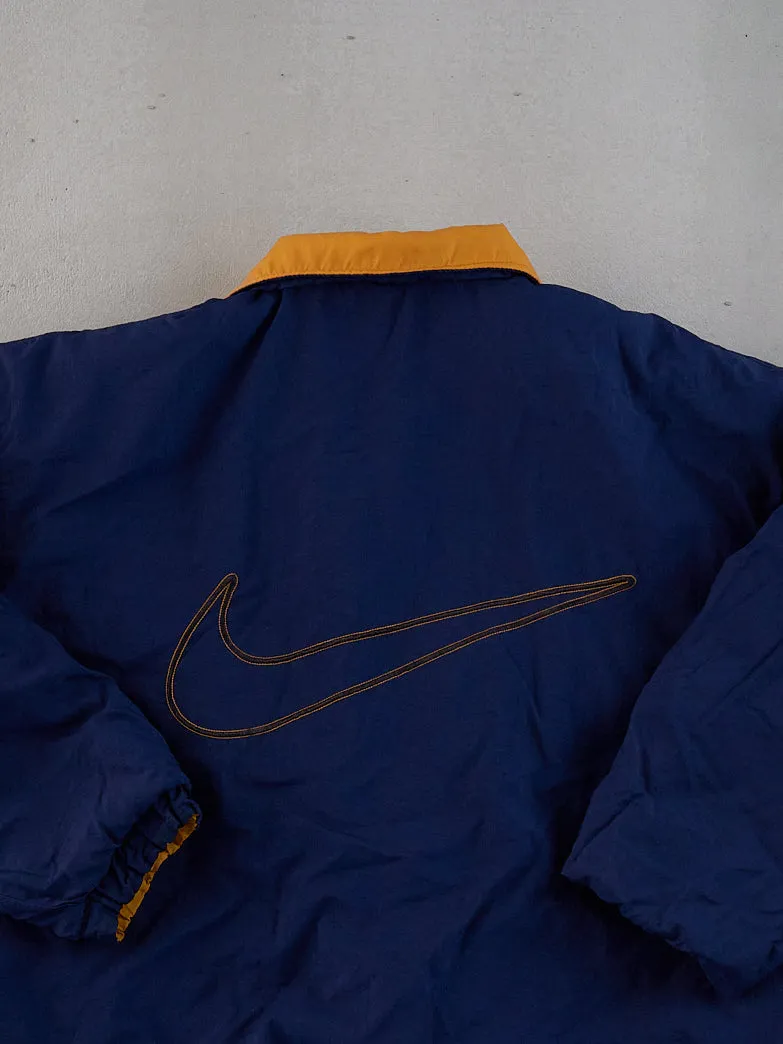Vintage 90s Navy Blue and Yellow Collared Jacket (M/L) sold by Rebalance Vintage product image thumbnail 5