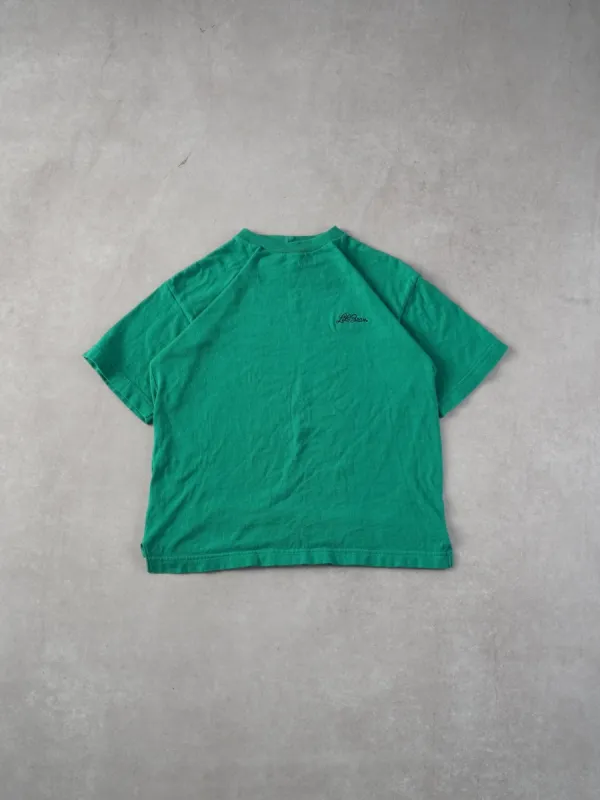 Vintage 90s Teal LL Bean Blank Tee (S) sold by Rebalance Vintage