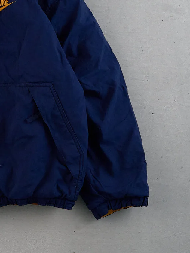 Vintage 90s Navy Blue and Yellow Collared Jacket (M/L) sold by Rebalance Vintage product image thumbnail 4
