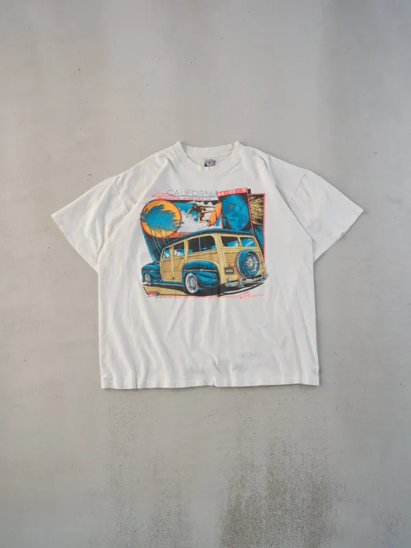 Vintage 91' White Single Stitched "California Dreaming" Graphic Tee (L) sold by Rebalance Vintage