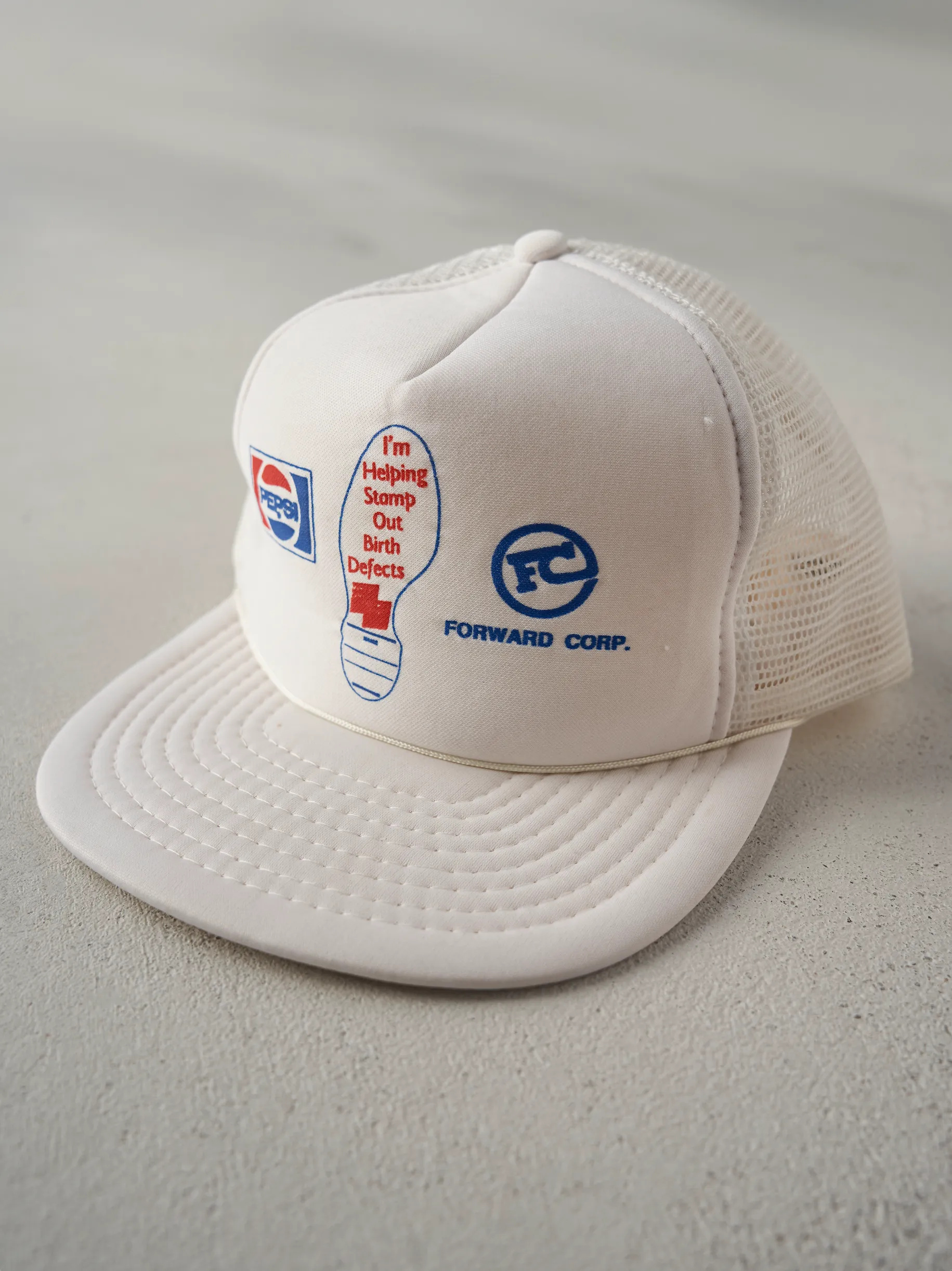 Vintage 80s White Pepsi x Forward Corp Foam Trucker Hat sold by Rebalance Vintage product image thumbnail 2