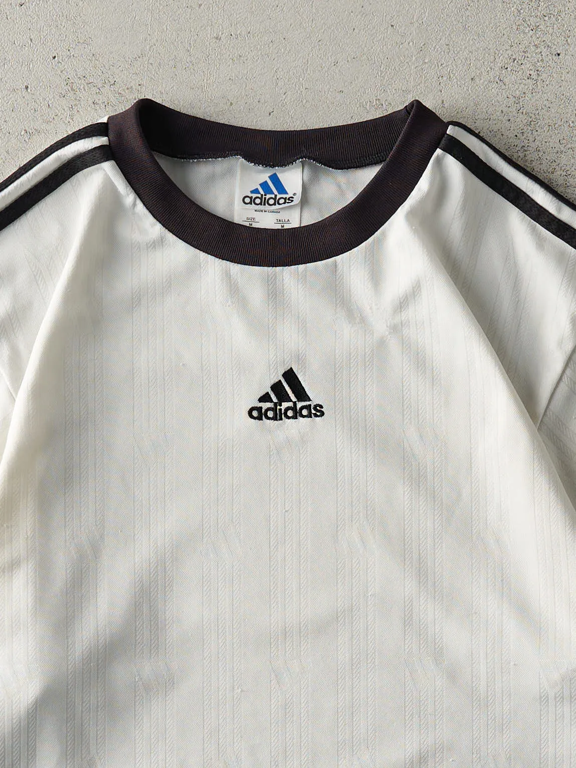 Vintage 90s White Adidas Soccer Jersey (M) sold by Rebalance Vintage product image thumbnail 2
