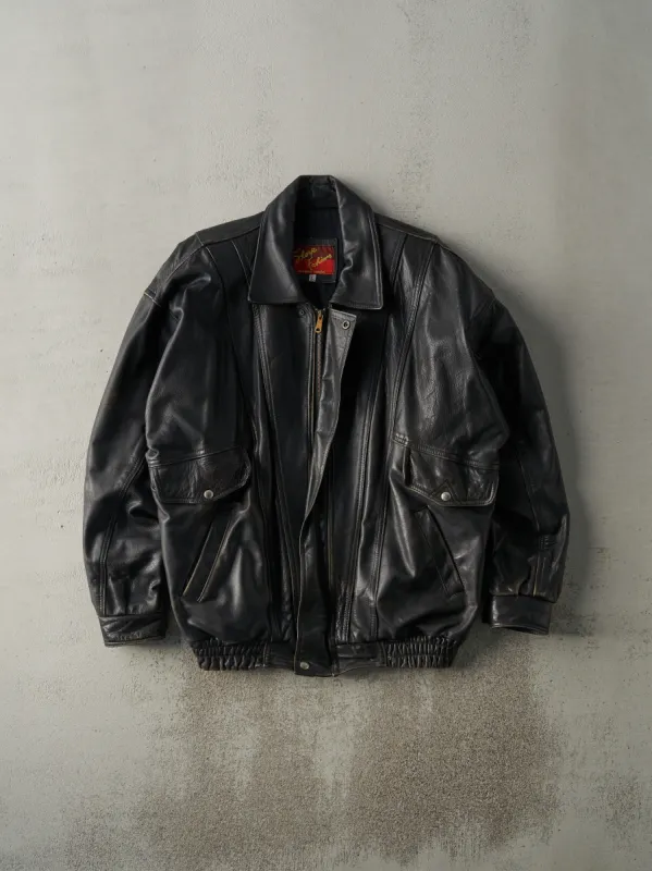 Vintage 80s Black Sharp Fashions Leather Jacket (L/XL) sold by Rebalance Vintage