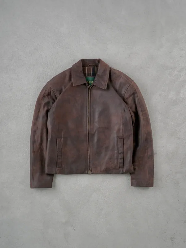 Vintage 90s Brown Danier Collar Leather Jacket (M) sold by Rebalance Vintage