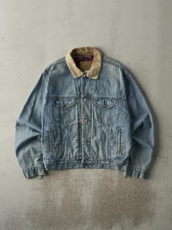 Vintage 90s Light Wash Gap Flannel Lined Denim Jacket (M) sold by Rebalance Vintage