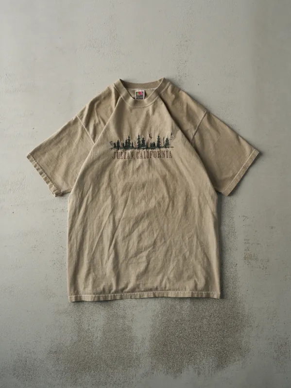 Vintage 90s Beige Embroidered Julian California Tee (M) sold by Rebalance Vintage