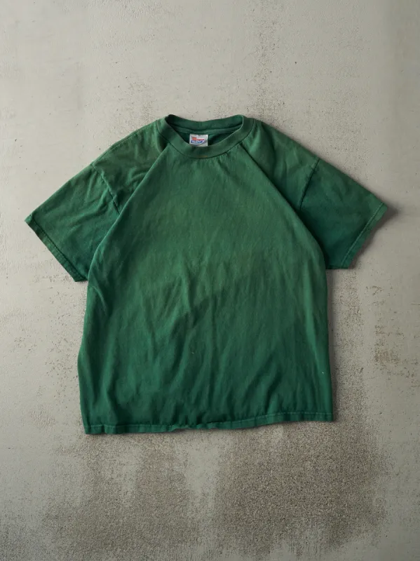 Vintage Y2K Sun Faded Forest Green Blank Tee (M) sold by Rebalance Vintage