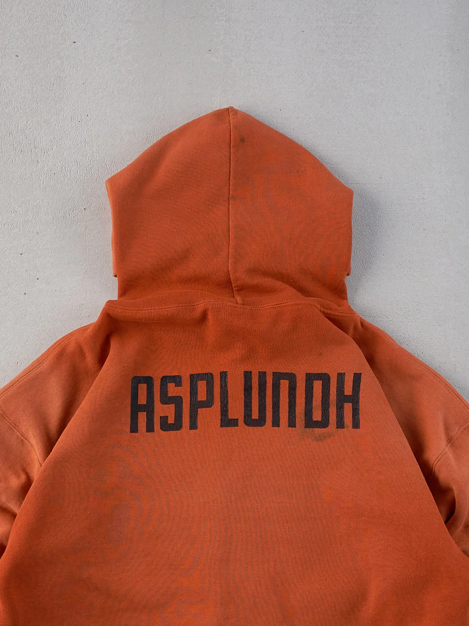 Vintage 80s Orange Russell Athletics Asplundh Double Snap Zip Up (L) sold by Rebalance Vintage product image thumbnail 4