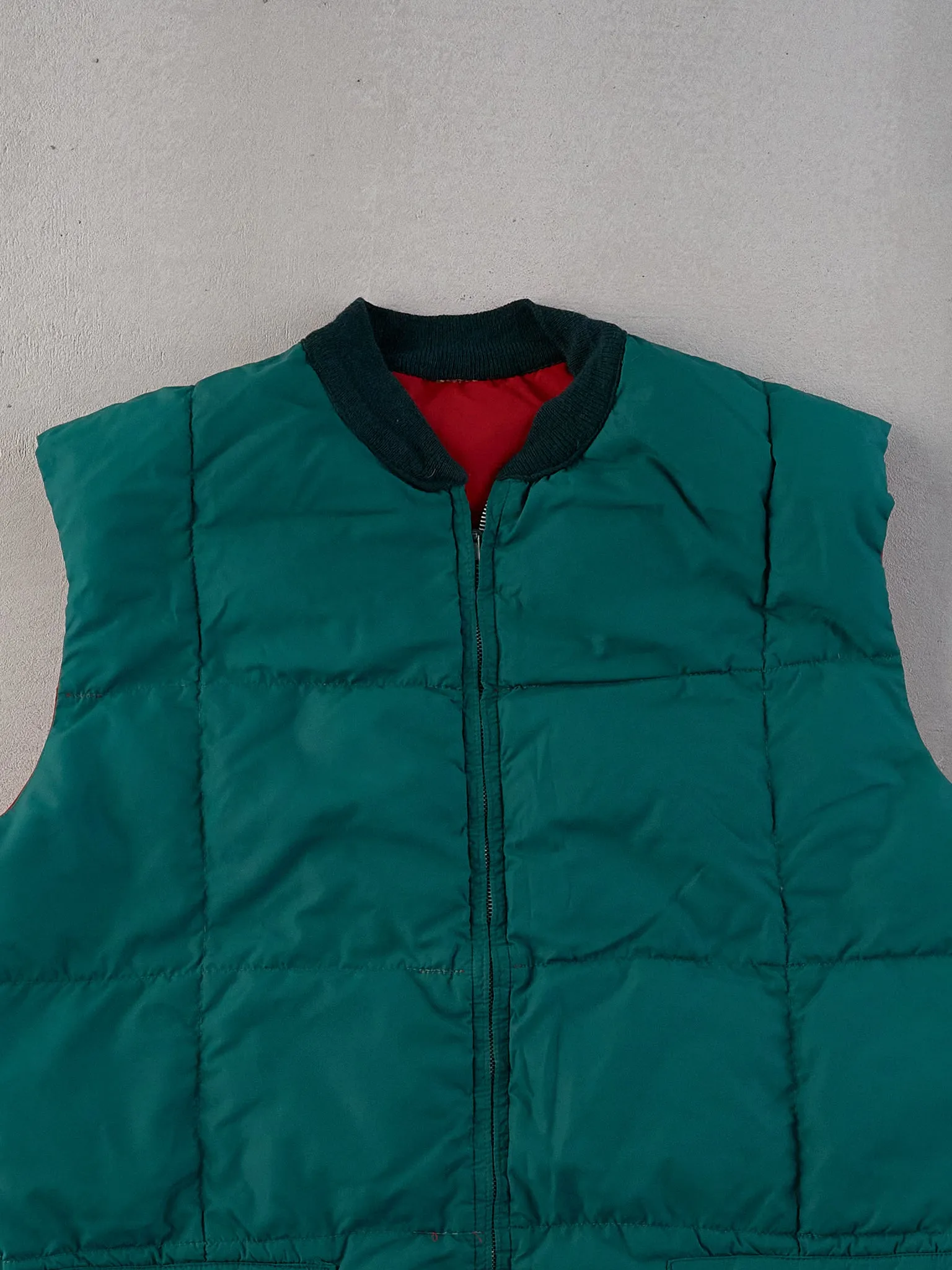 Vintage 90s Green and Red Chill Dodger Reversible Puffer Vest (L) sold by Rebalance Vintage product image thumbnail 3