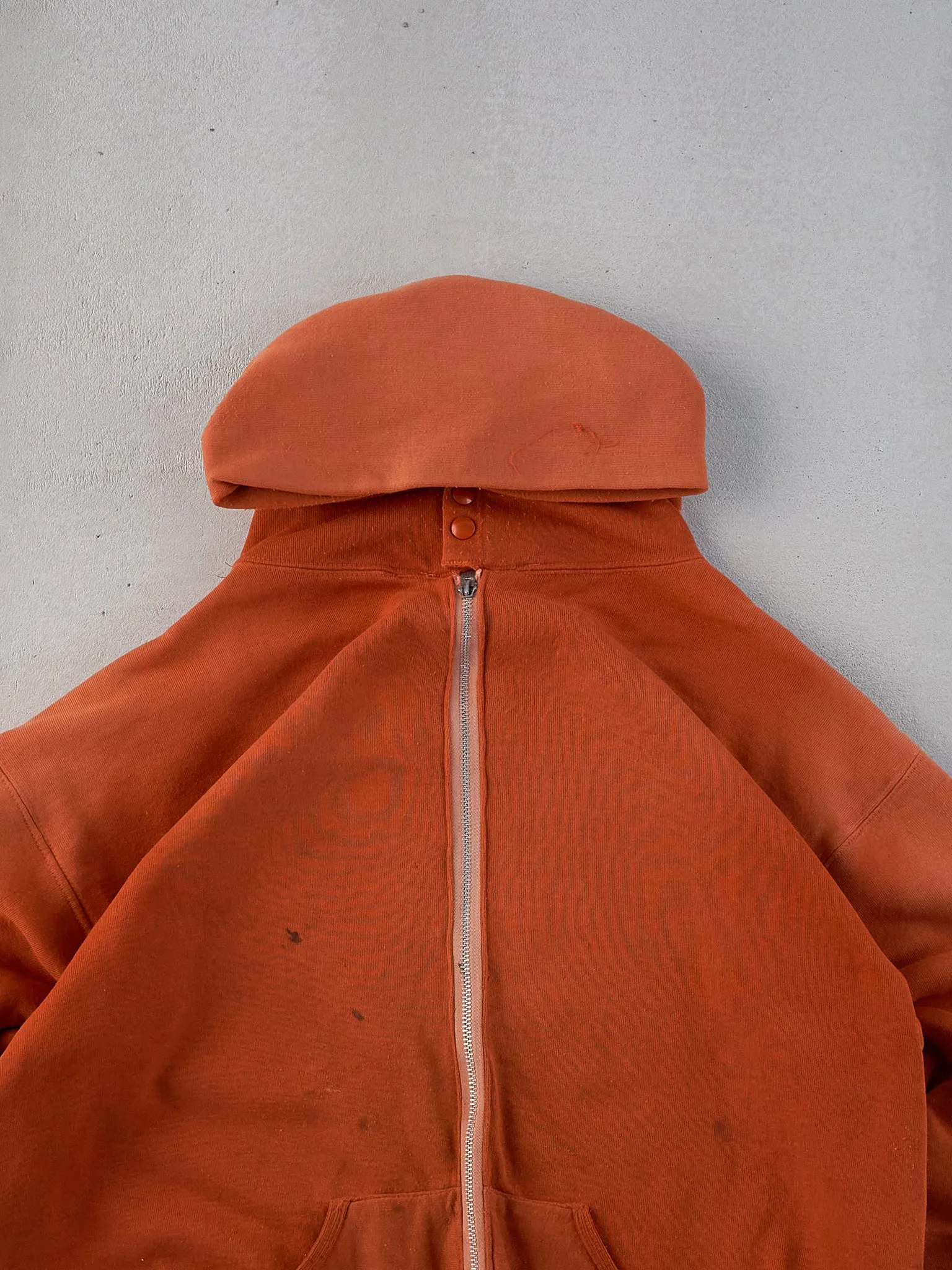 Vintage 80s Orange Russell Athletics Asplundh Double Snap Zip Up (L) sold by Rebalance Vintage product image thumbnail 3