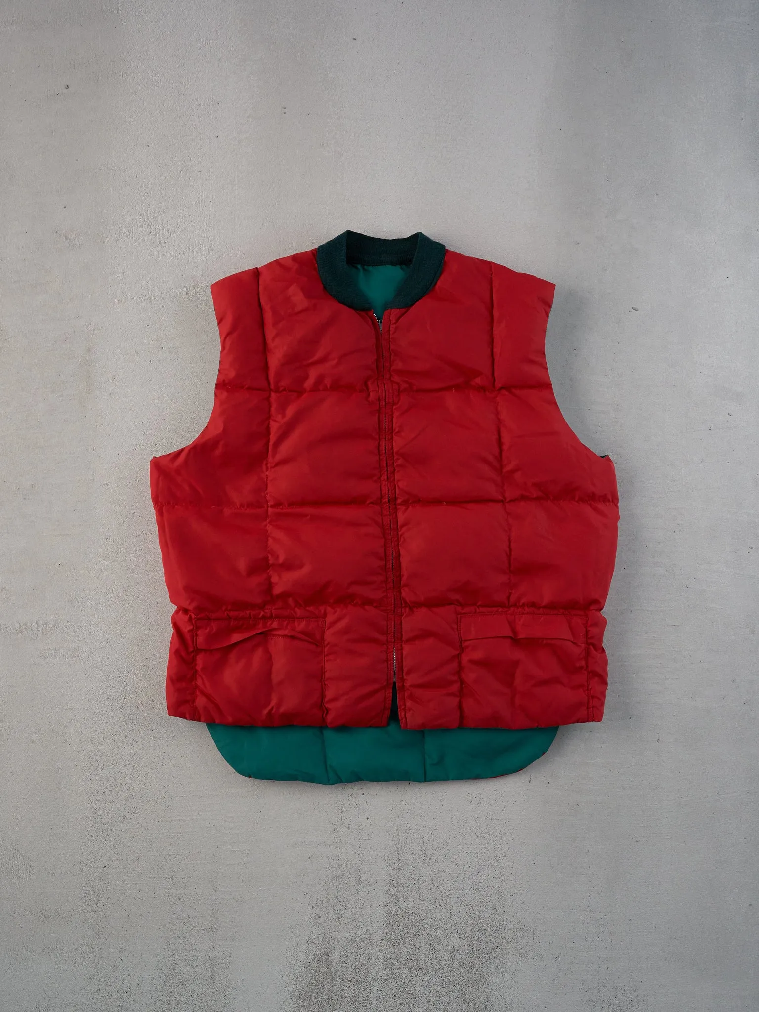 Vintage 90s Green and Red Chill Dodger Reversible Puffer Vest (L) sold by Rebalance Vintage product image thumbnail 2