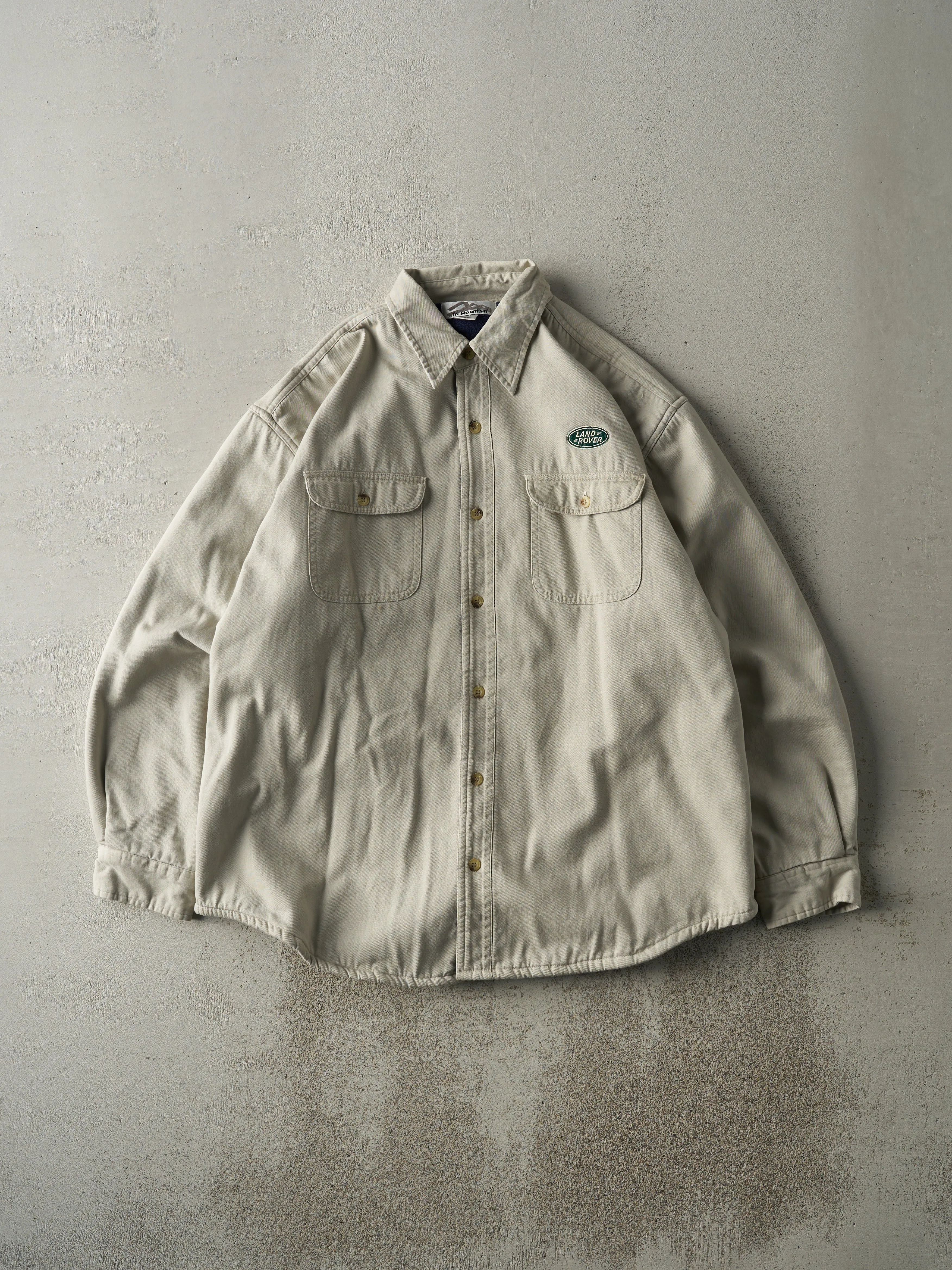 Vintage 90s Beige Land Rover Fleece Lined Button Up (M/L) sold by Rebalance Vintage