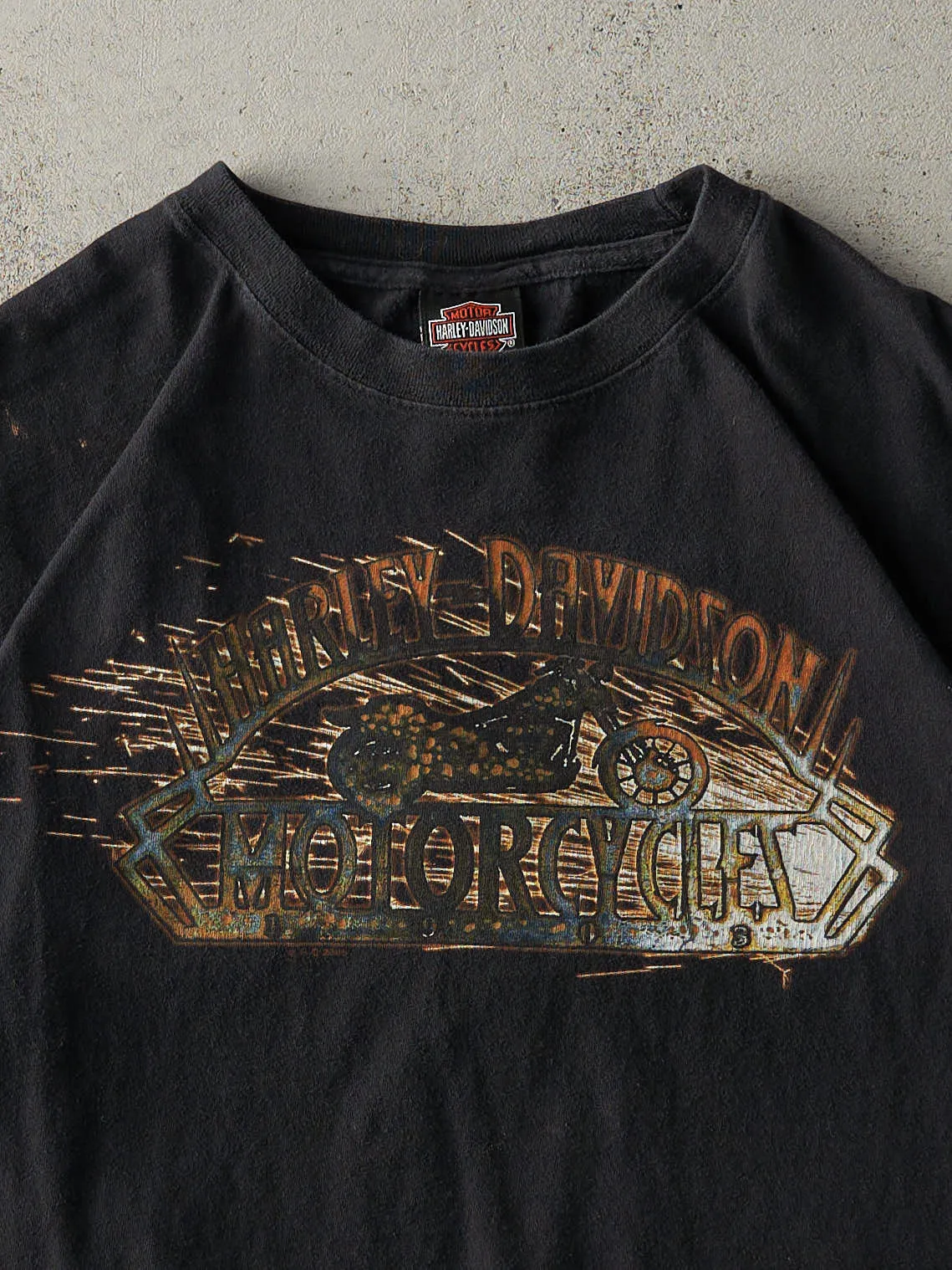Vintage 08' Black Cement City Michigan Harley Davidson Tee (L) sold by Rebalance Vintage product image thumbnail 3