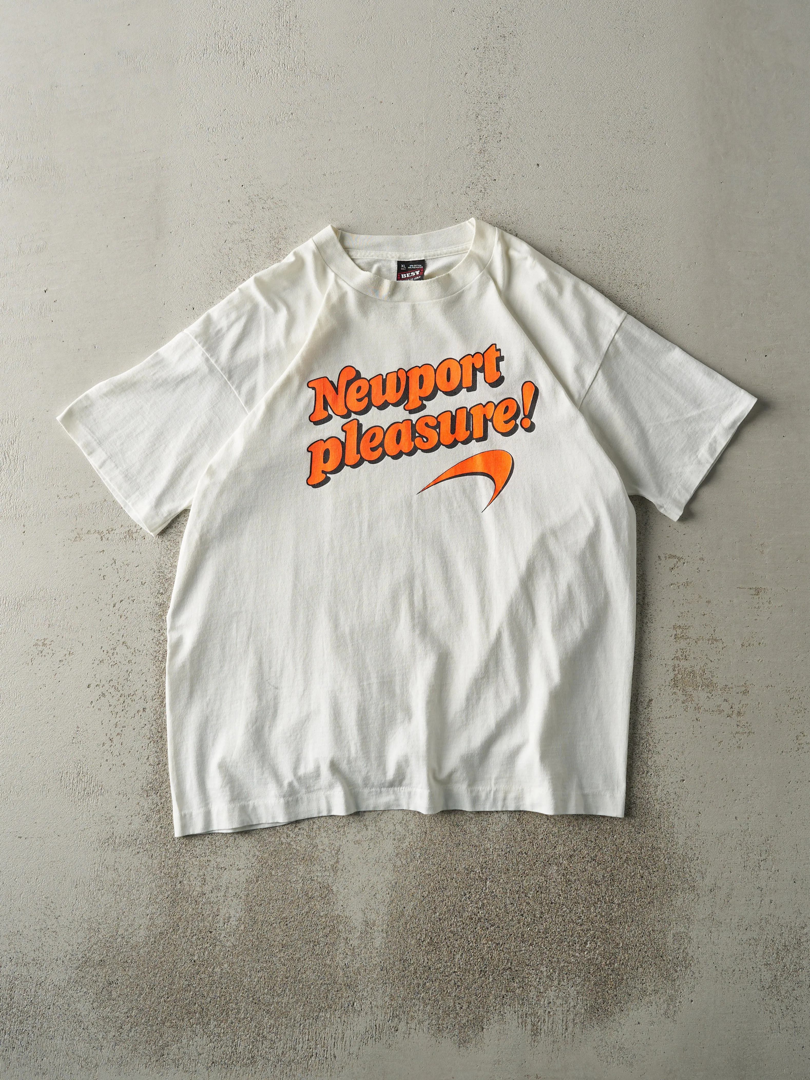 Vintage 90s White Newport Cigarettes Single Stitch Tee (M/L) sold by Rebalance Vintage