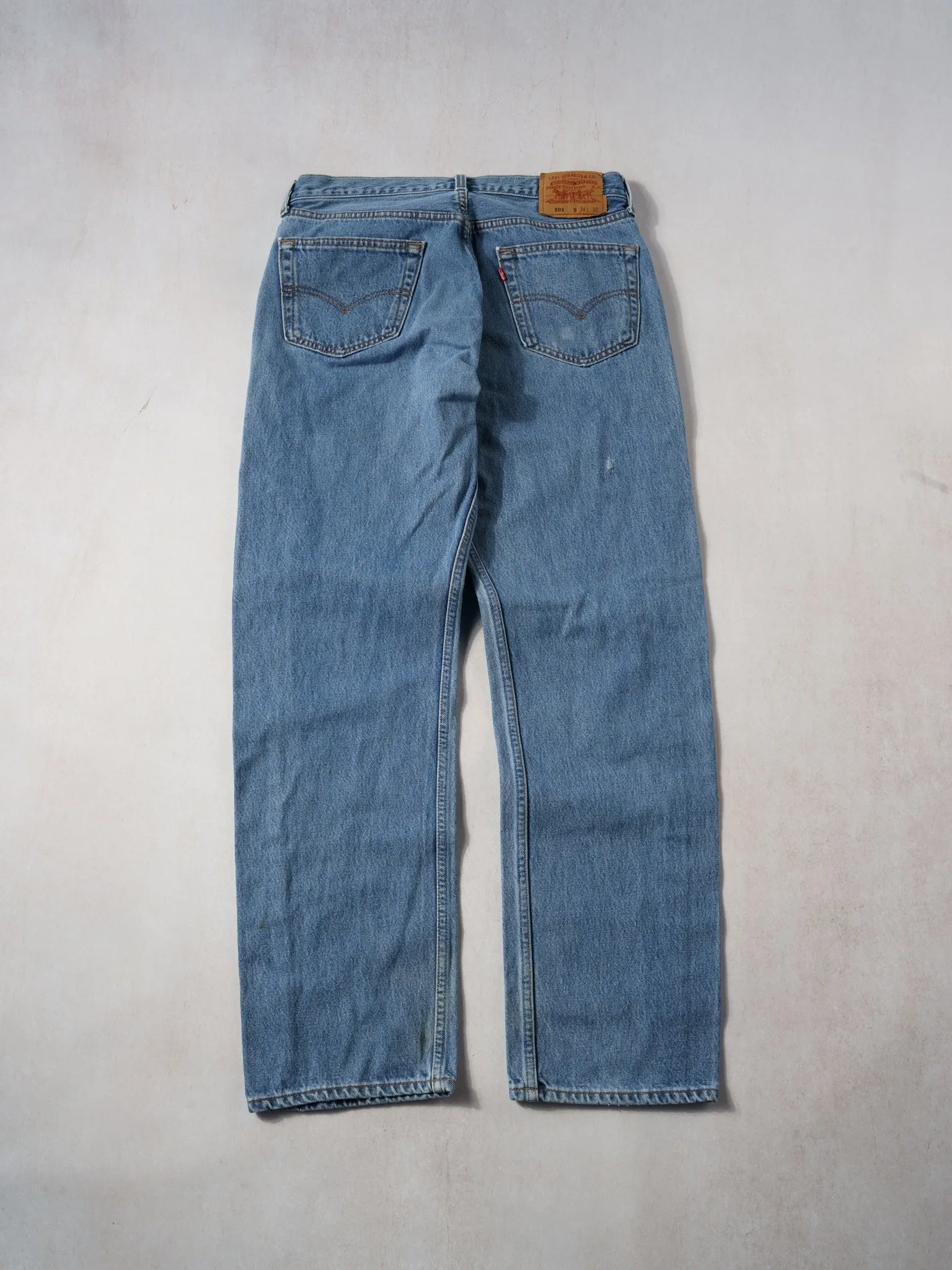 Vintage 90s Blue Levi's 501 Denim Jeans (32x32) sold by Rebalance Vintage product image thumbnail 4