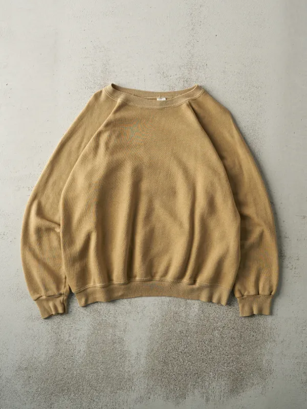 Vintage 80s Beige Blank Boxy Crewneck (M) sold by Rebalance Vintage