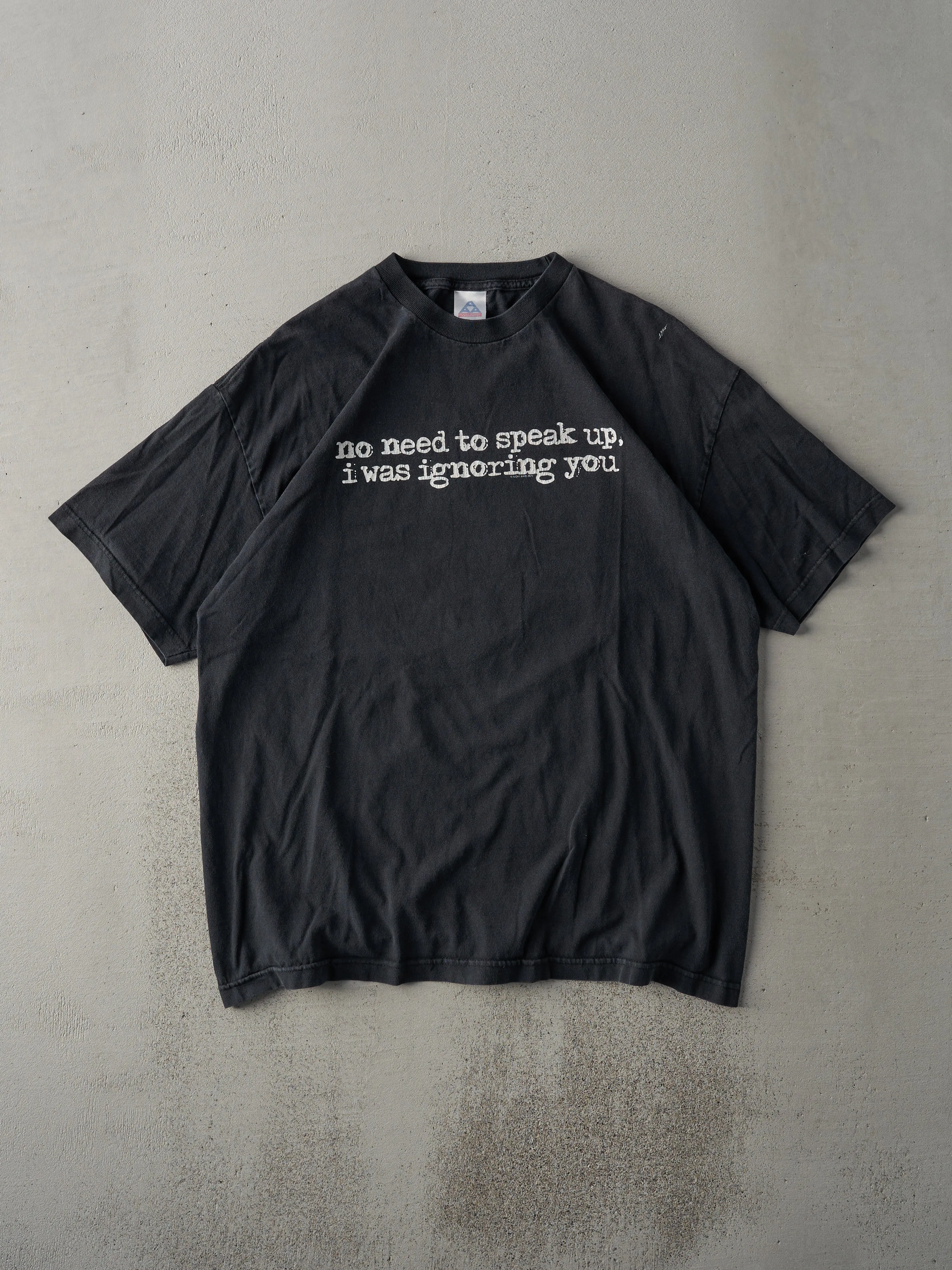Vintage Y2K Black "I Was Ignoring You" Tee (L) sold by Rebalance Vintage