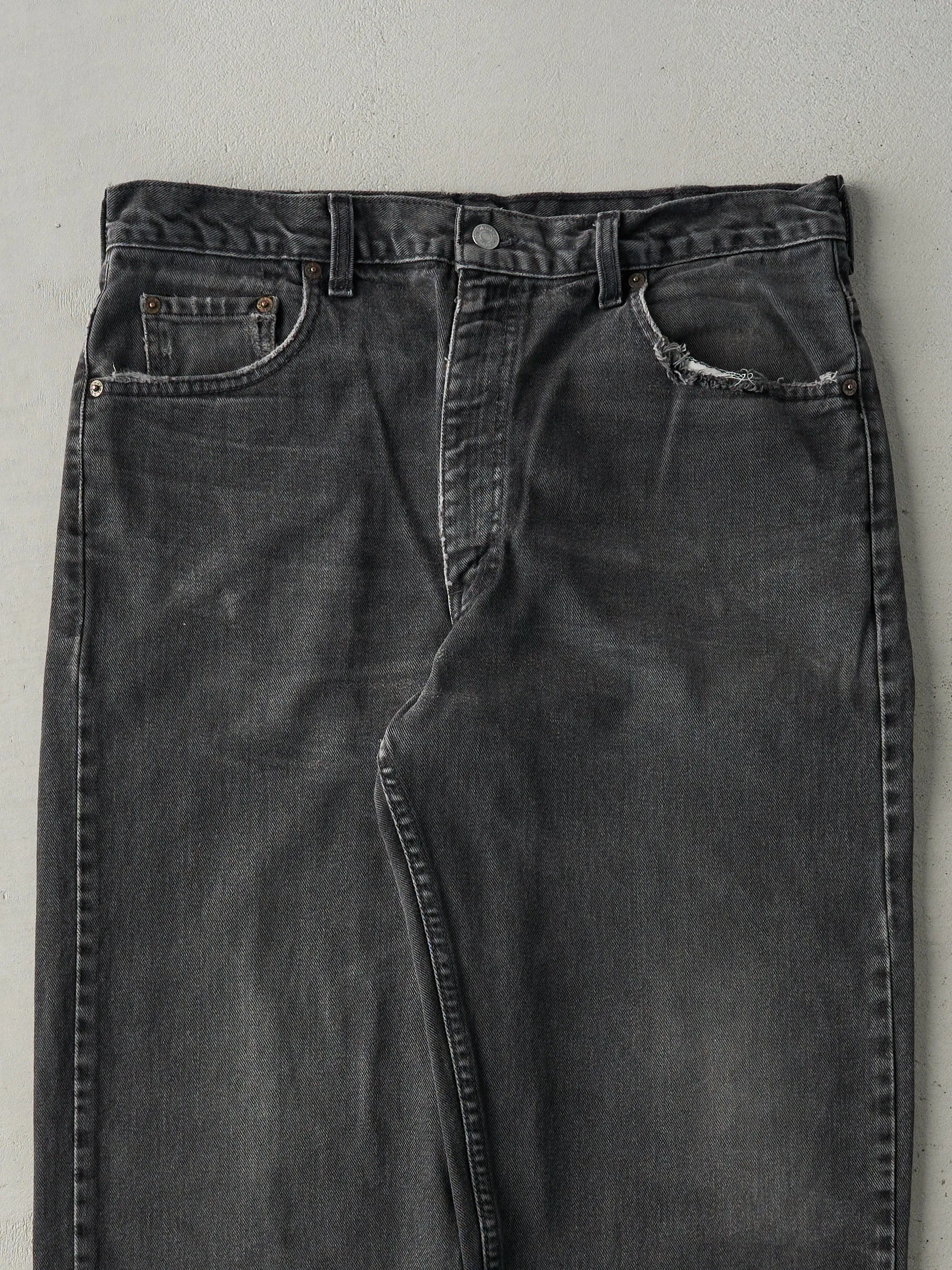 Vintage 90s Faded Black Levi's 550 Denim Pants (35x28) sold by Rebalance Vintage product image thumbnail 3
