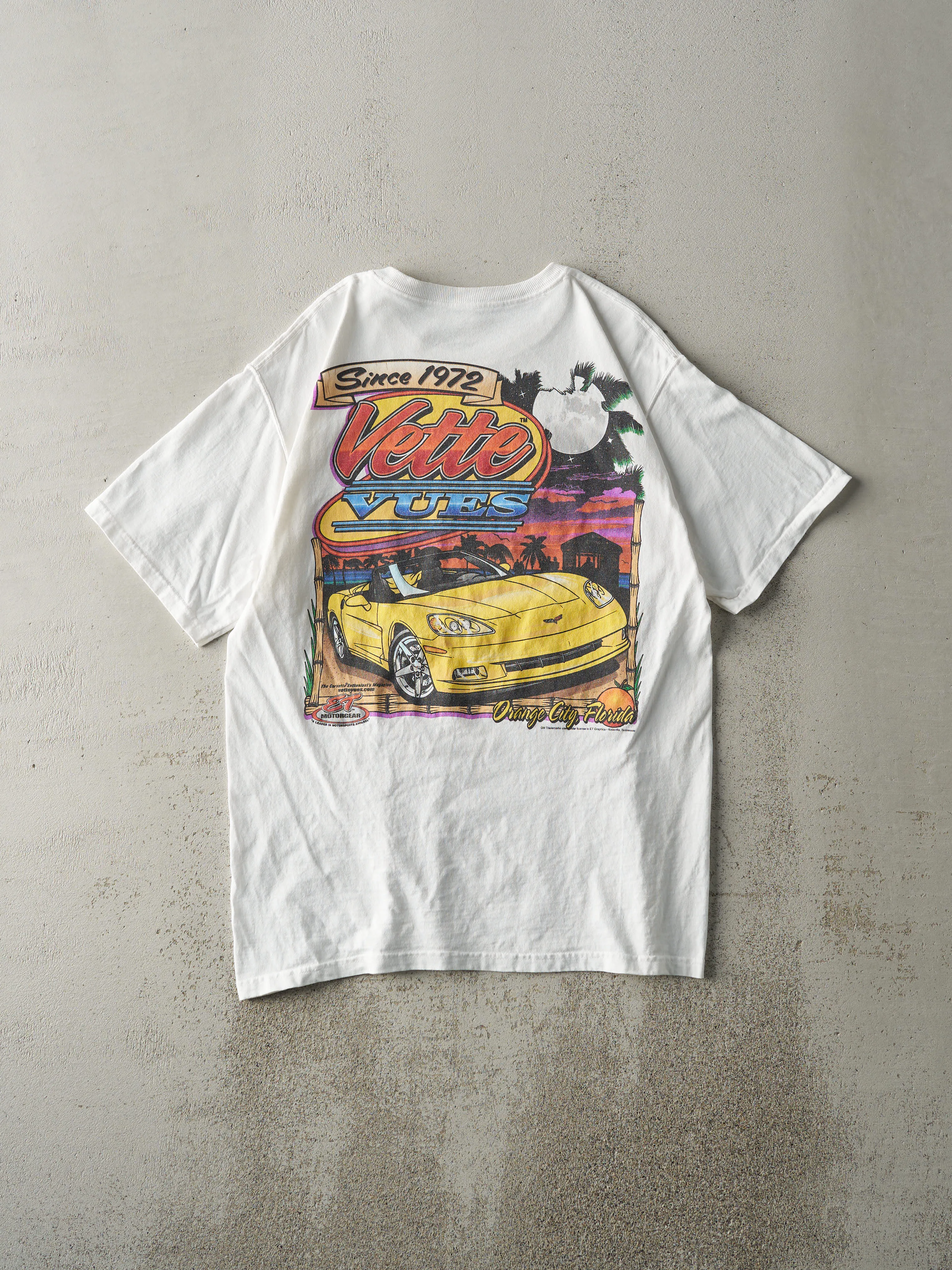 Vintage Y2K White Vette Vues Magazine Tee (M/L) sold by Rebalance Vintage