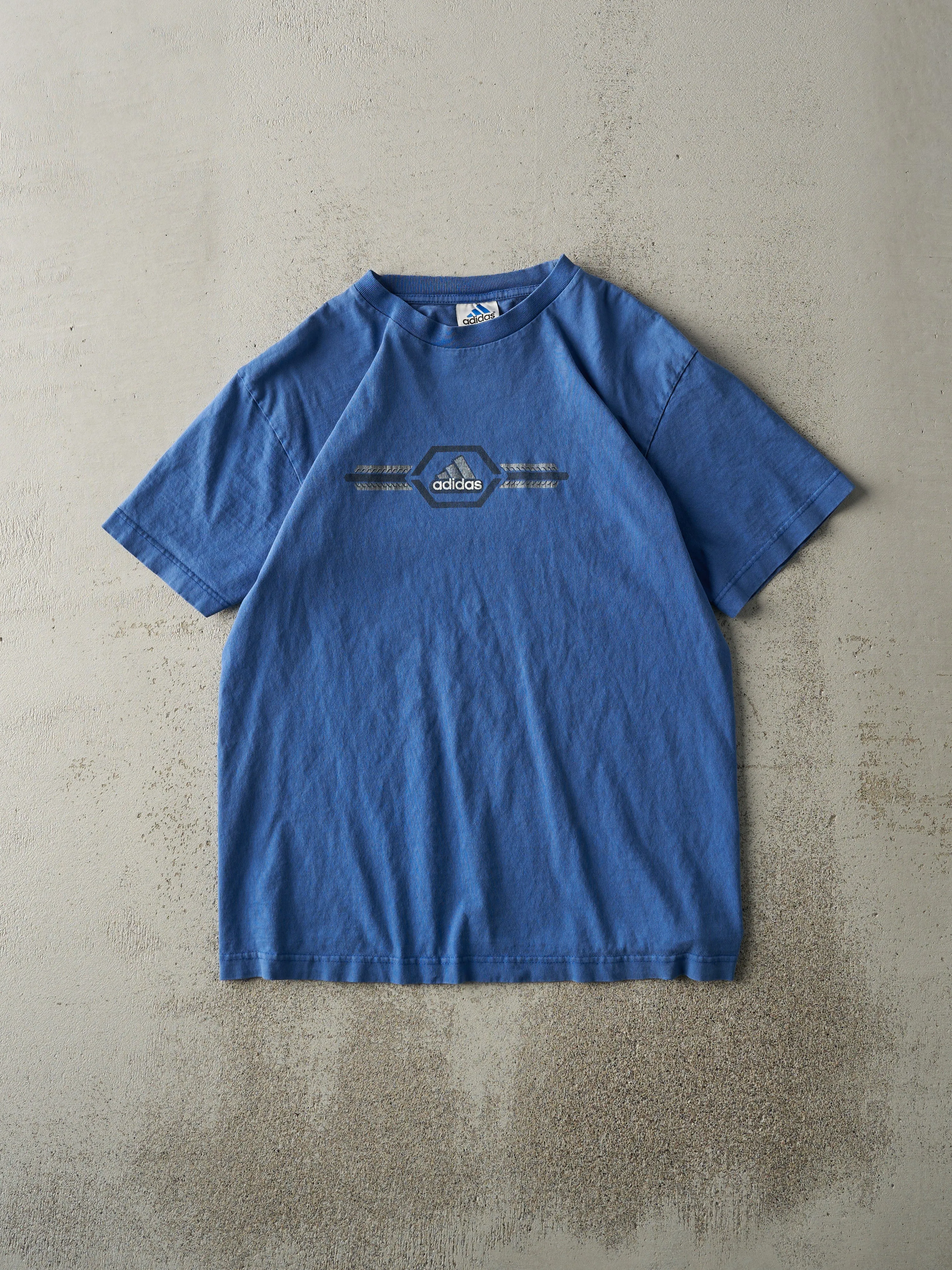 Vintage 90s Royal Blue Adidas Logo Tee (S) sold by Rebalance Vintage