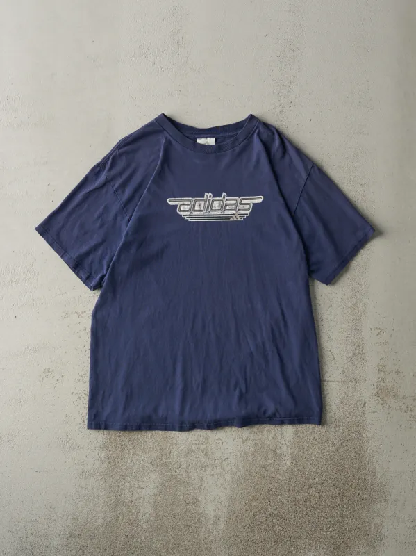 Vintage Y2K Navy Blue Adidas Logo Tee (M) sold by Rebalance Vintage