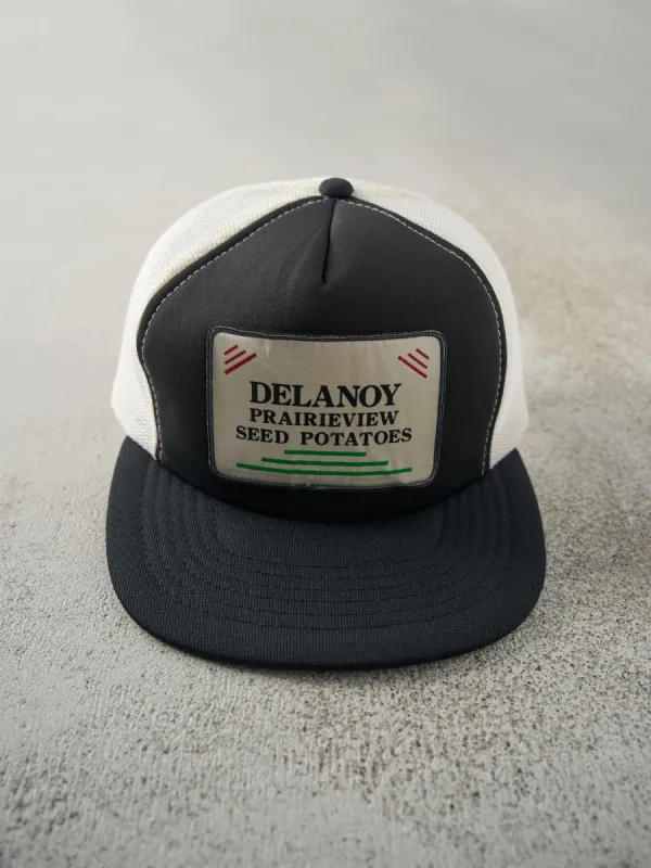 Vintage 80s Black & White Potatoes Foam Trucker Hat sold by Rebalance Vintage
