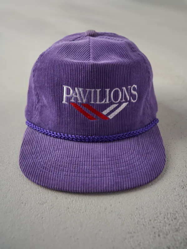 Vintage 80s Purple Corduroy Pavilions Zip Back Hat sold by Rebalance Vintage