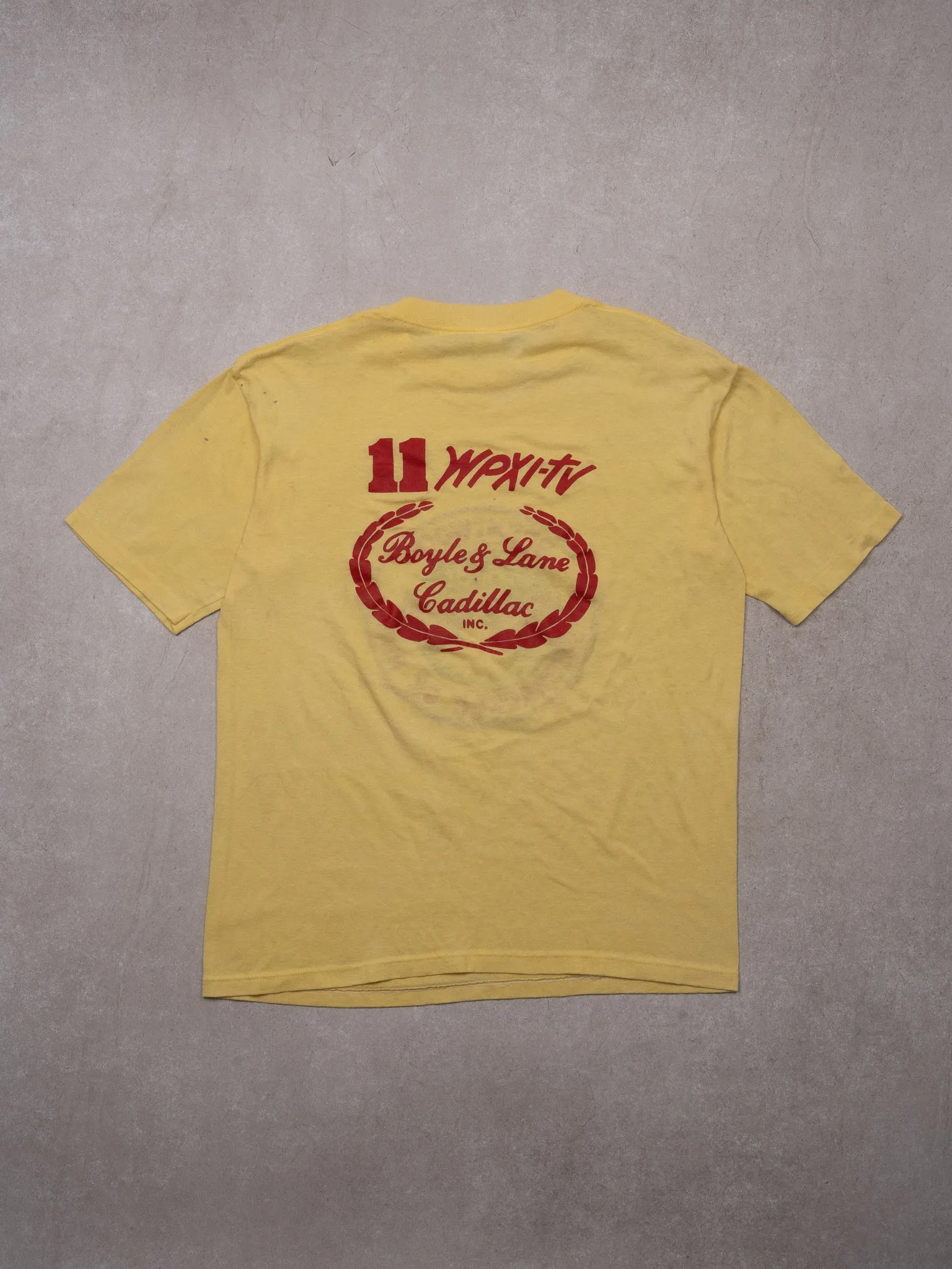 VIntage 80s Yellow Brentwood 4th of July Single Stitch Tee (S/M) sold by Rebalance Vintage product image thumbnail 3