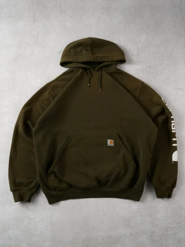 Vintage Y2k Moss Green Carhartt Blank Hoodie (L/XL) sold by Rebalance Vintage