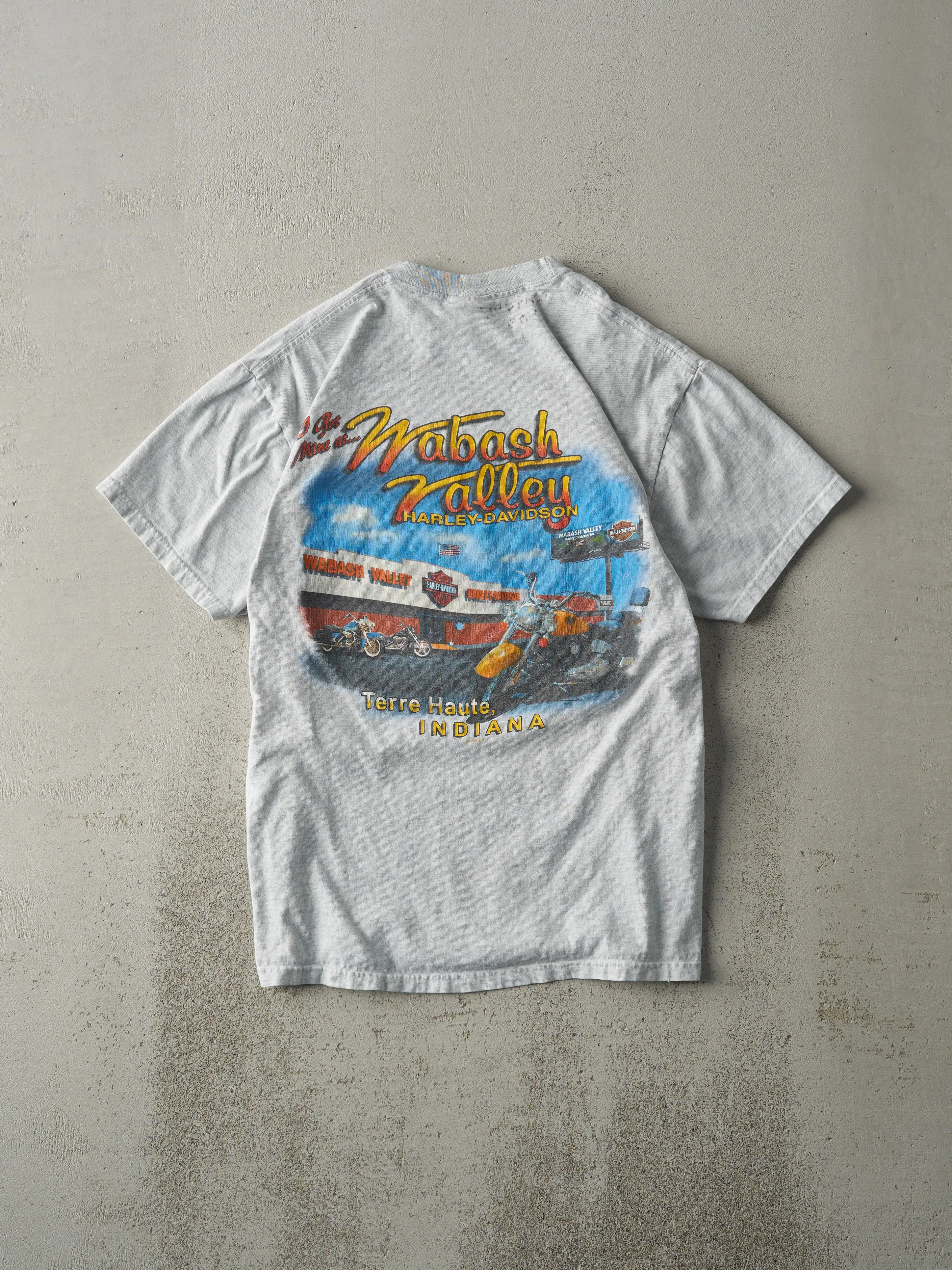 Vintage 05' Heather Grey Terre Haute Indiana Harley Davidson Tee (S) sold by Rebalance Vintage product image thumbnail 2