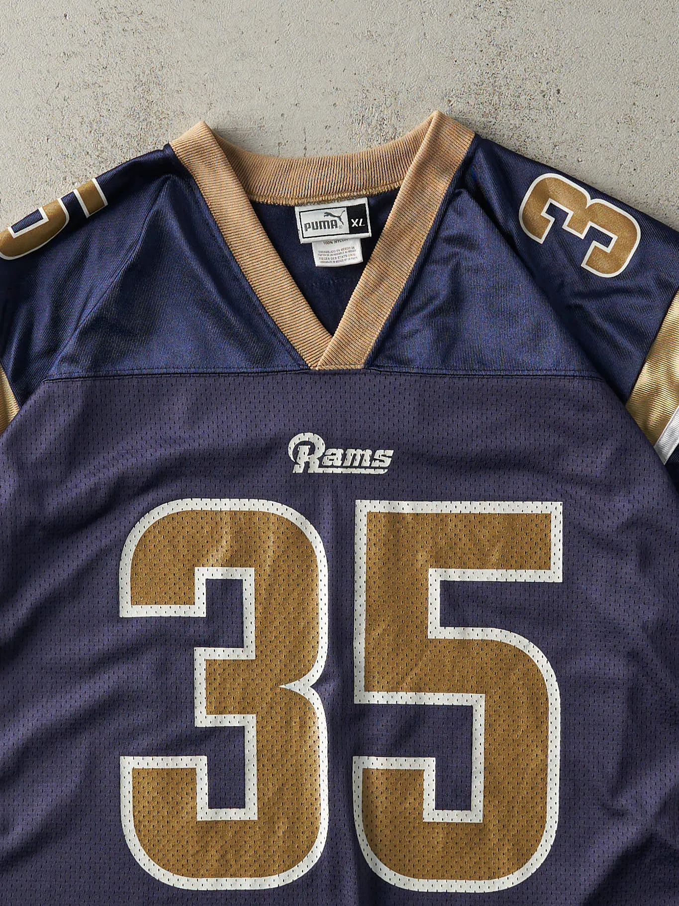 Vintage Y2K Navy Blue St. Louis Rams #35 Aeneas Williams Cropped Jersey (M/L) sold by Rebalance Vintage product image thumbnail 5