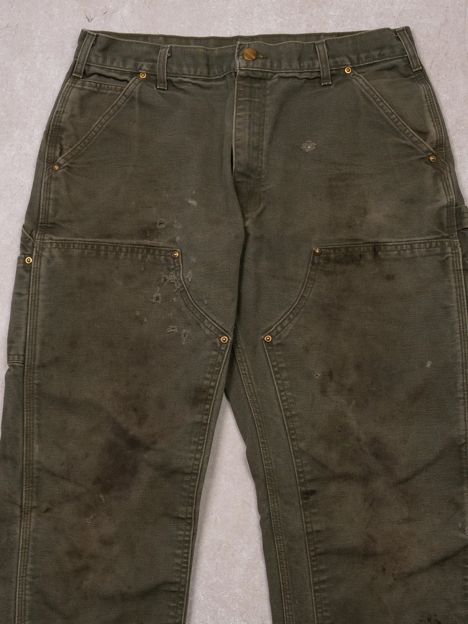 Vintage 90s Green Carhartt Rugged Double Knee Cargo Pants (34 x 31) sold by Rebalance Vintage product image thumbnail 2