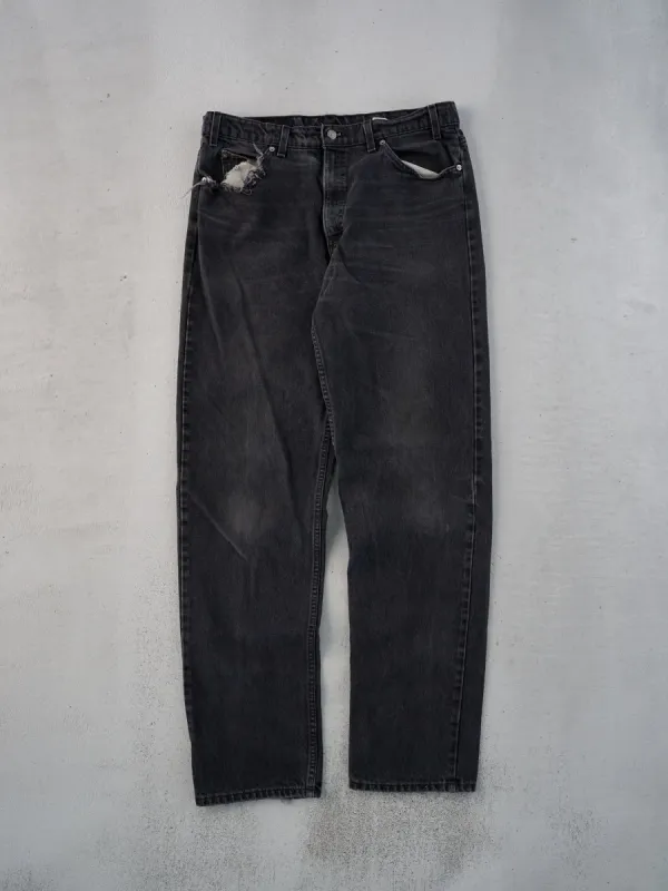 Vintage 70s Black Levi's 550 Relax Fit Denim Jeans (36x36) sold by Rebalance Vintage