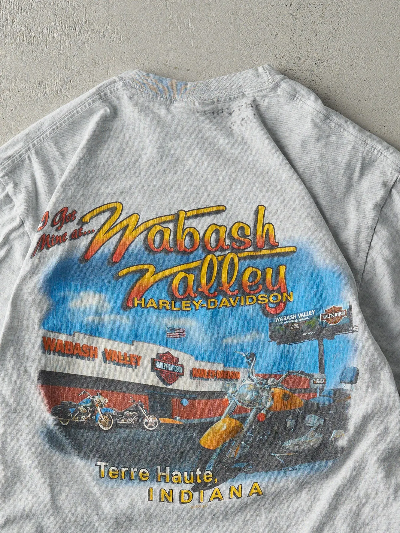 Vintage 05' Heather Grey Terre Haute Indiana Harley Davidson Tee (S) sold by Rebalance Vintage product image thumbnail 4