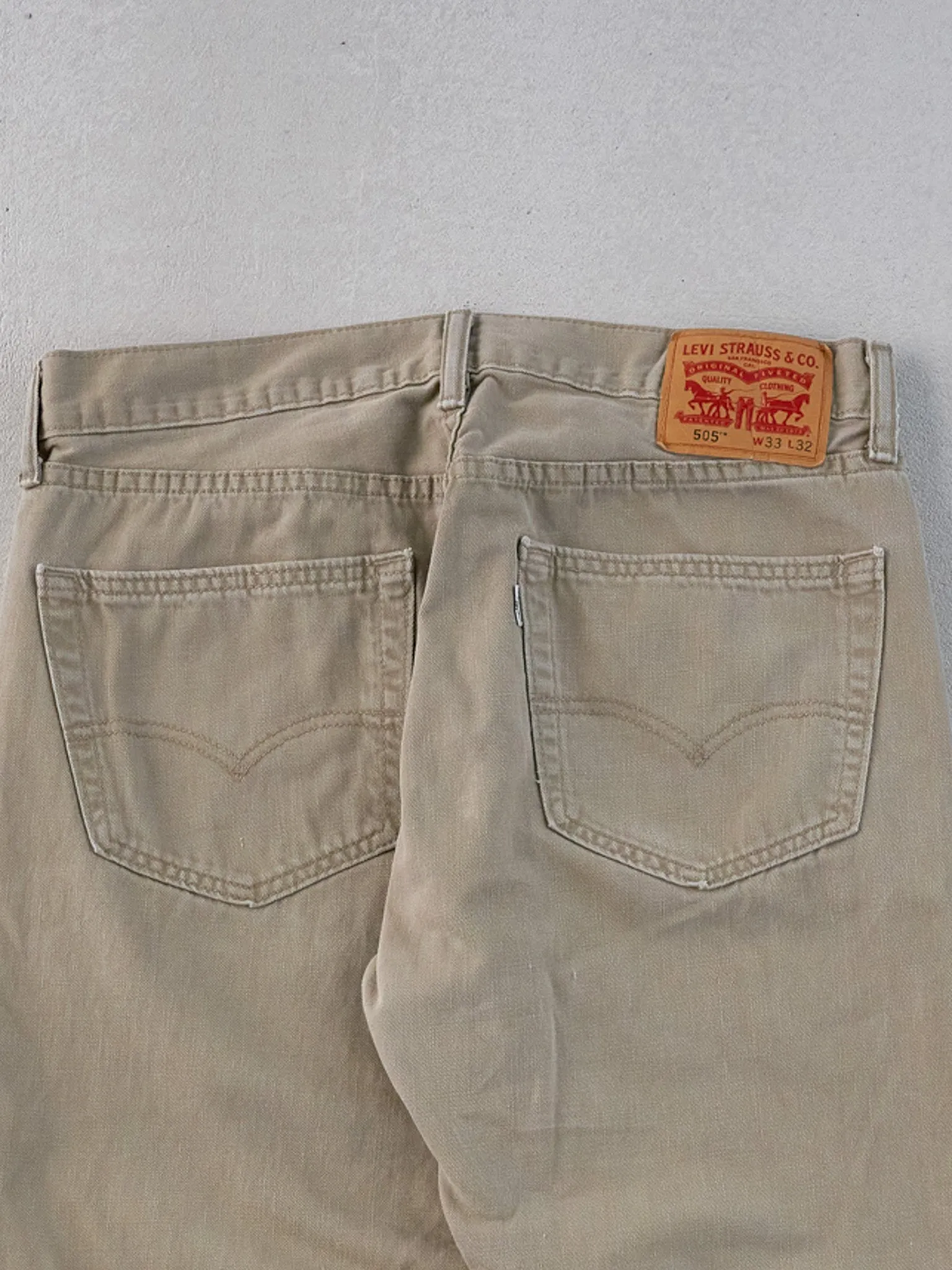 Vintage 90s Khaki Levi's 505 Denim Jeans (32x30) sold by Rebalance Vintage product image thumbnail 4