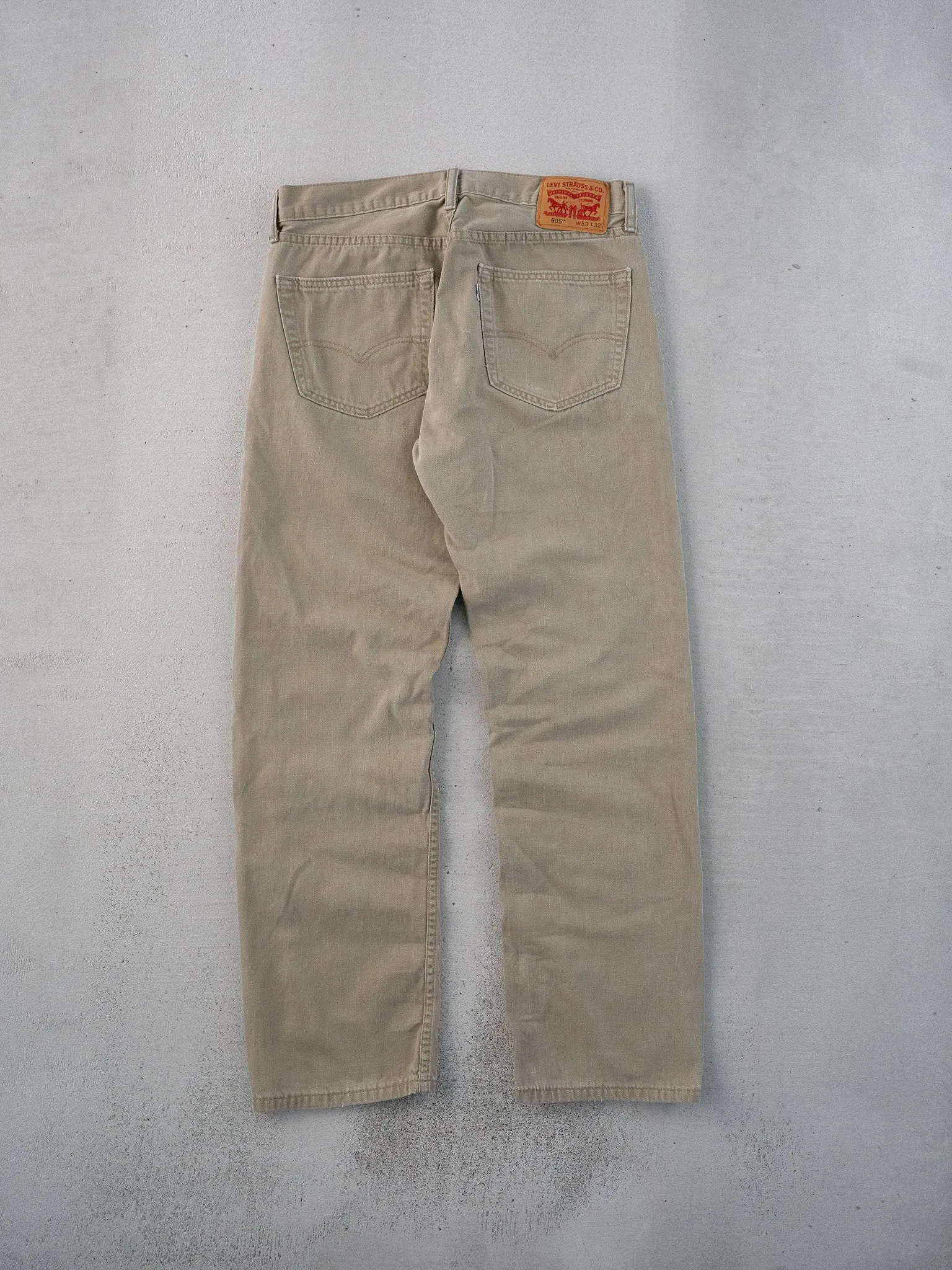 Vintage 90s Khaki Levi's 505 Denim Jeans (32x30) sold by Rebalance Vintage product image thumbnail 2