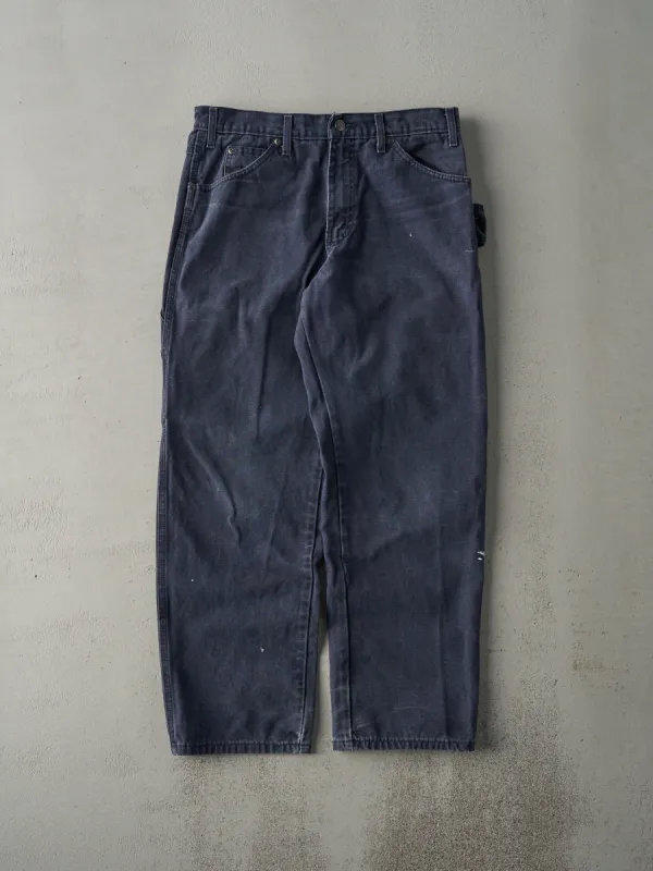Vintage 90s Washed Navy Dickies Denim Carpenter Pants (32x30) sold by Rebalance Vintage