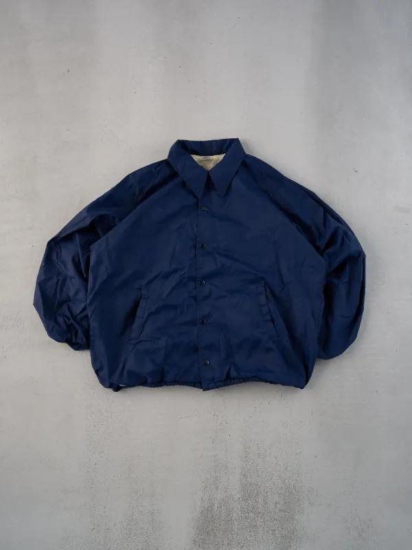 Vintage 90s Navy Blue Ole Miss Collared Button Up (L) sold by Rebalance Vintage