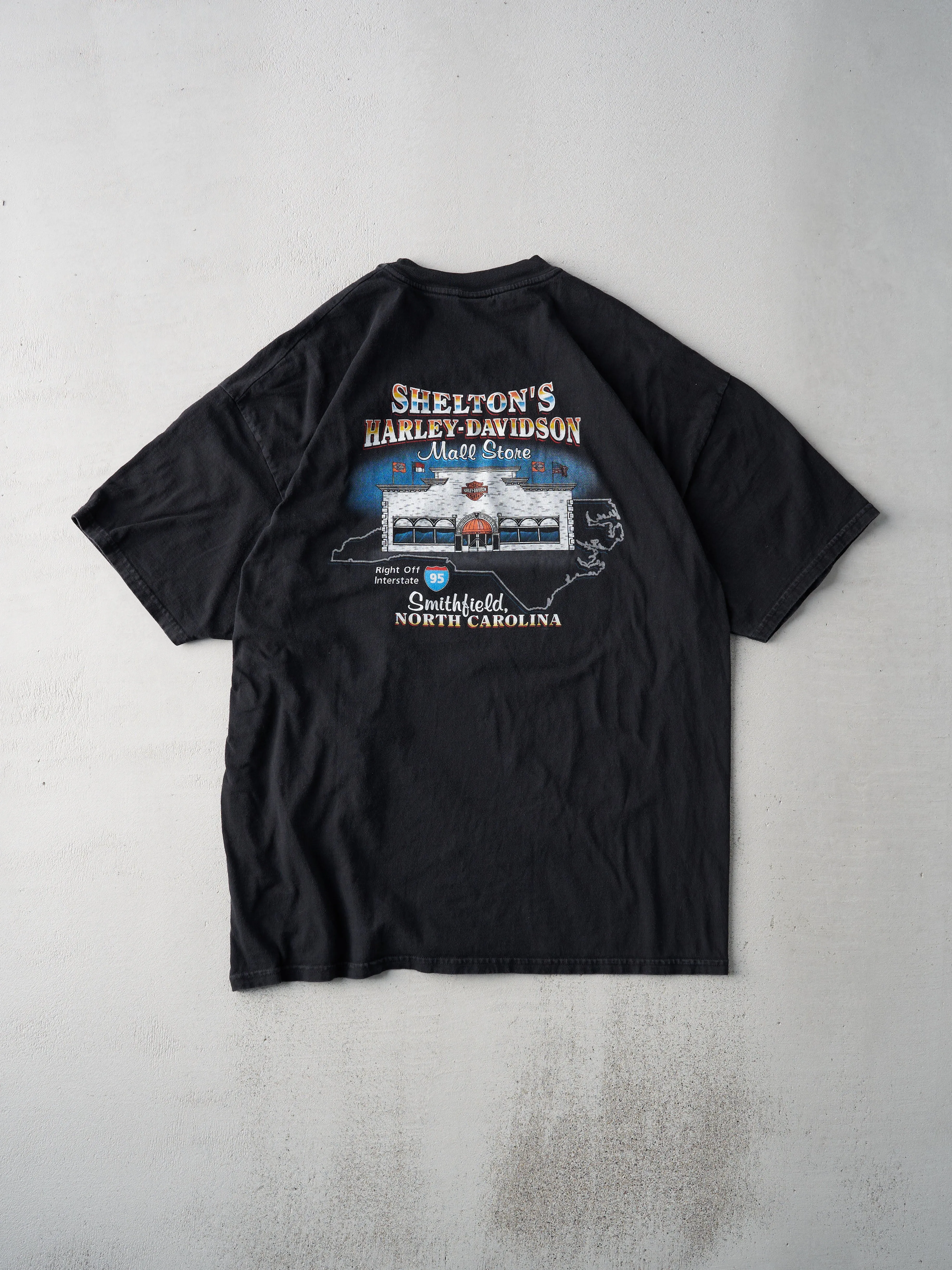 Vintage 01' Black North Carolina Harley Davidson Biker Tee (L) sold by Rebalance Vintage product image thumbnail 2