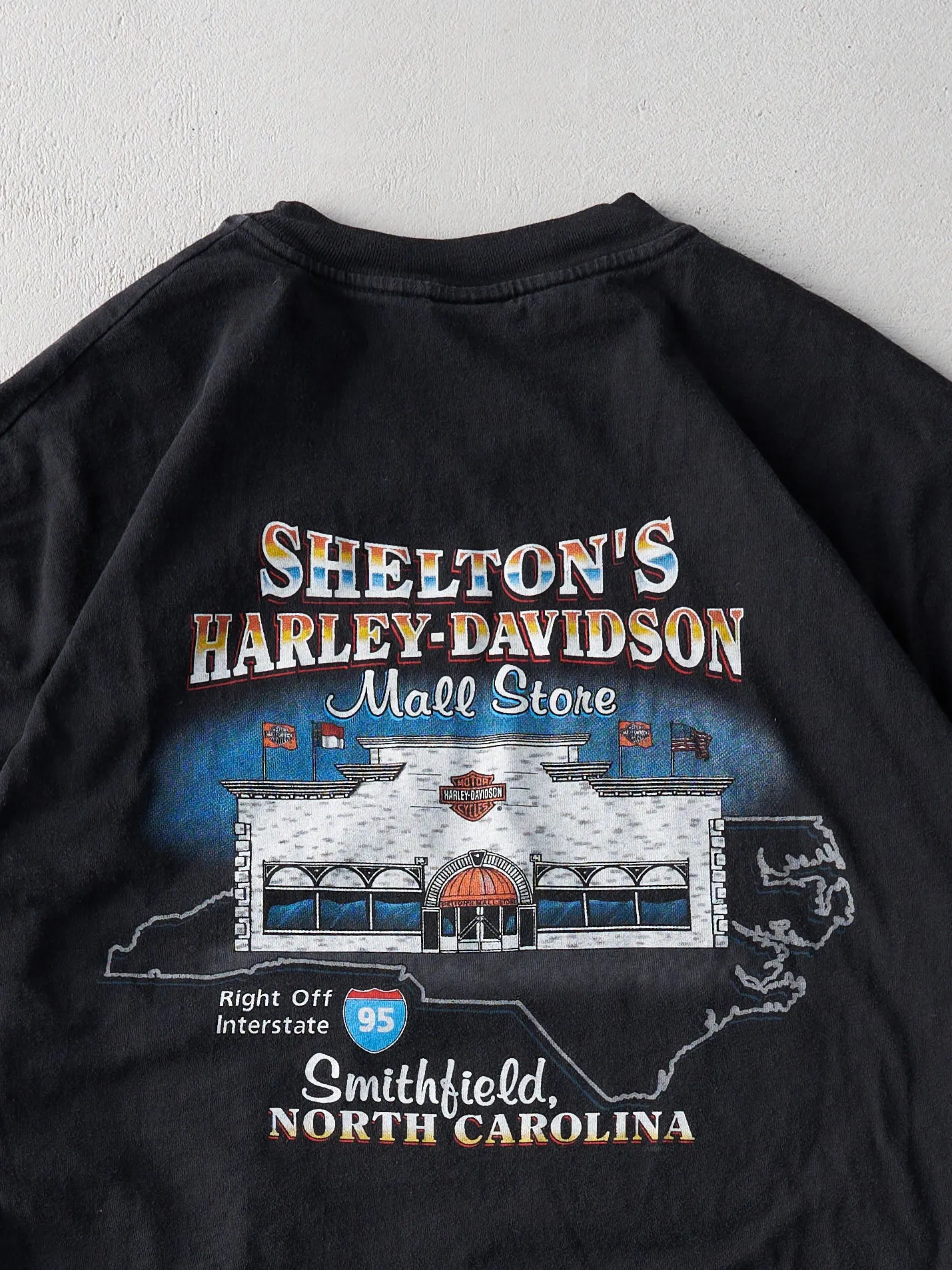 Vintage 01' Black North Carolina Harley Davidson Biker Tee (L) sold by Rebalance Vintage product image thumbnail 4