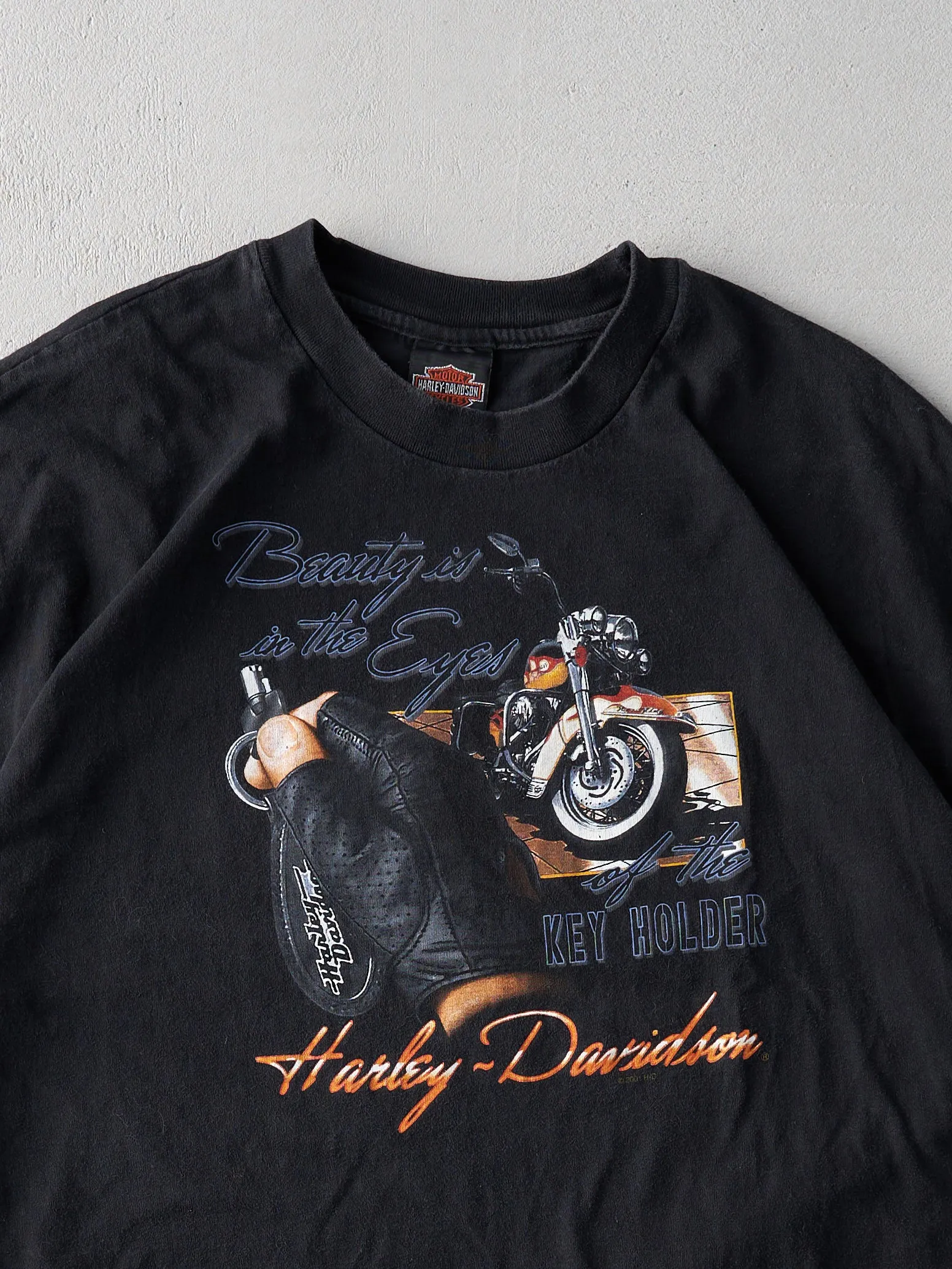 Vintage 01' Black North Carolina Harley Davidson Biker Tee (L) sold by Rebalance Vintage product image thumbnail 3