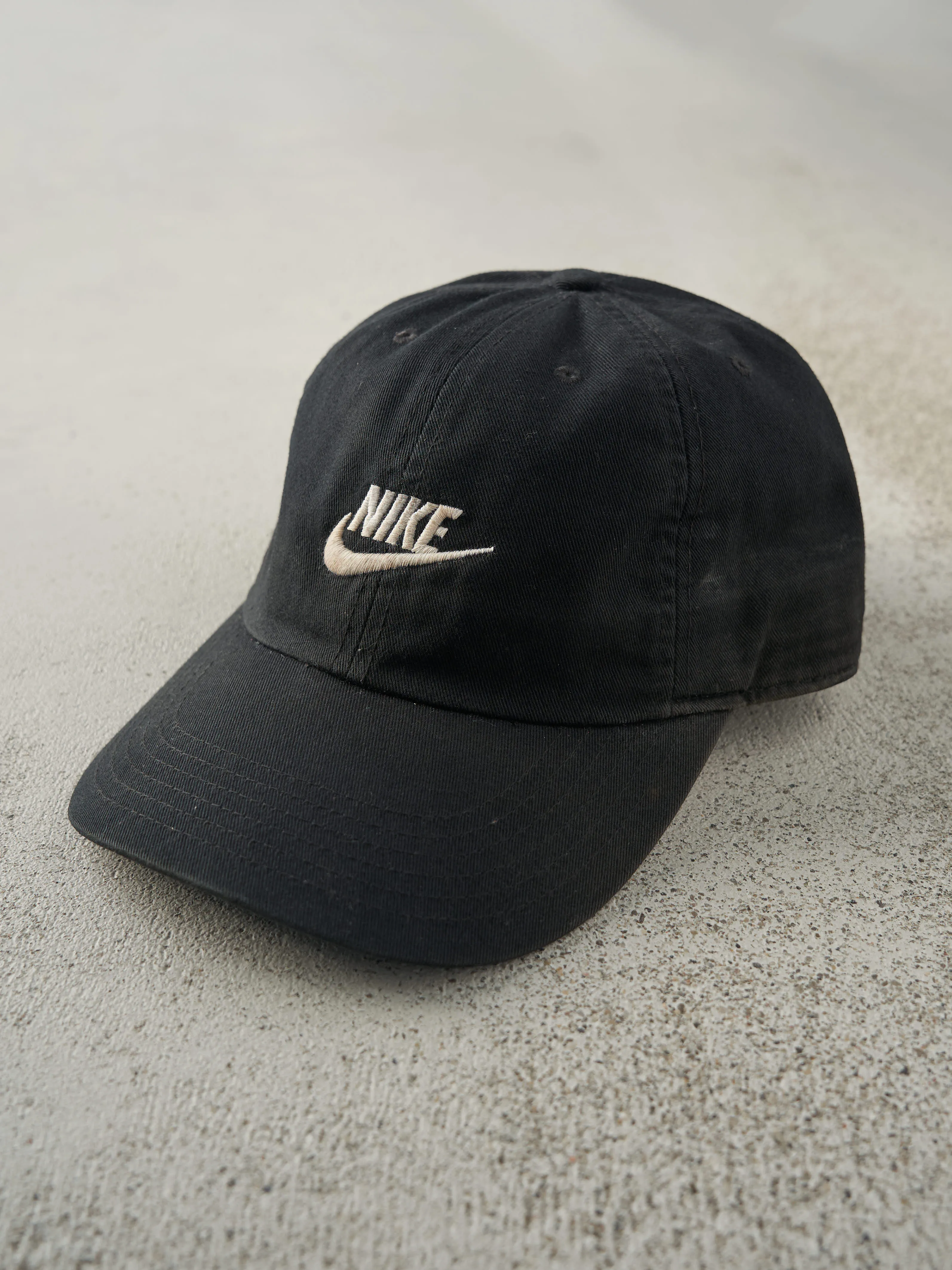 Vintage Y2K Black Embroidered Nike Strap Back Hat sold by Rebalance Vintage product image thumbnail 2