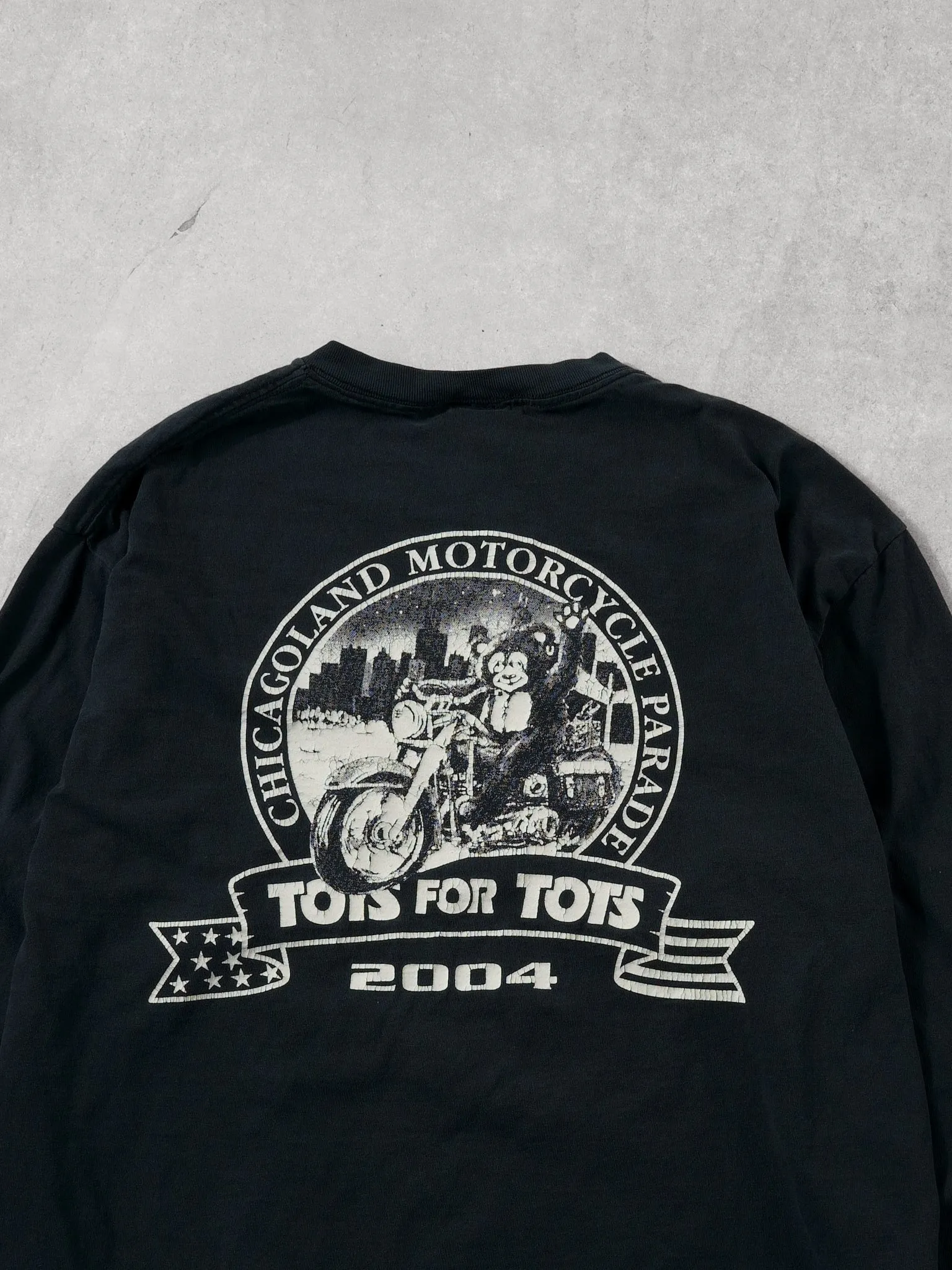 Vintage 90s Black Chicagoland Toys for Tots Motorcycle Parade Longsleeve (L) sold by Rebalance Vintage product image thumbnail 4