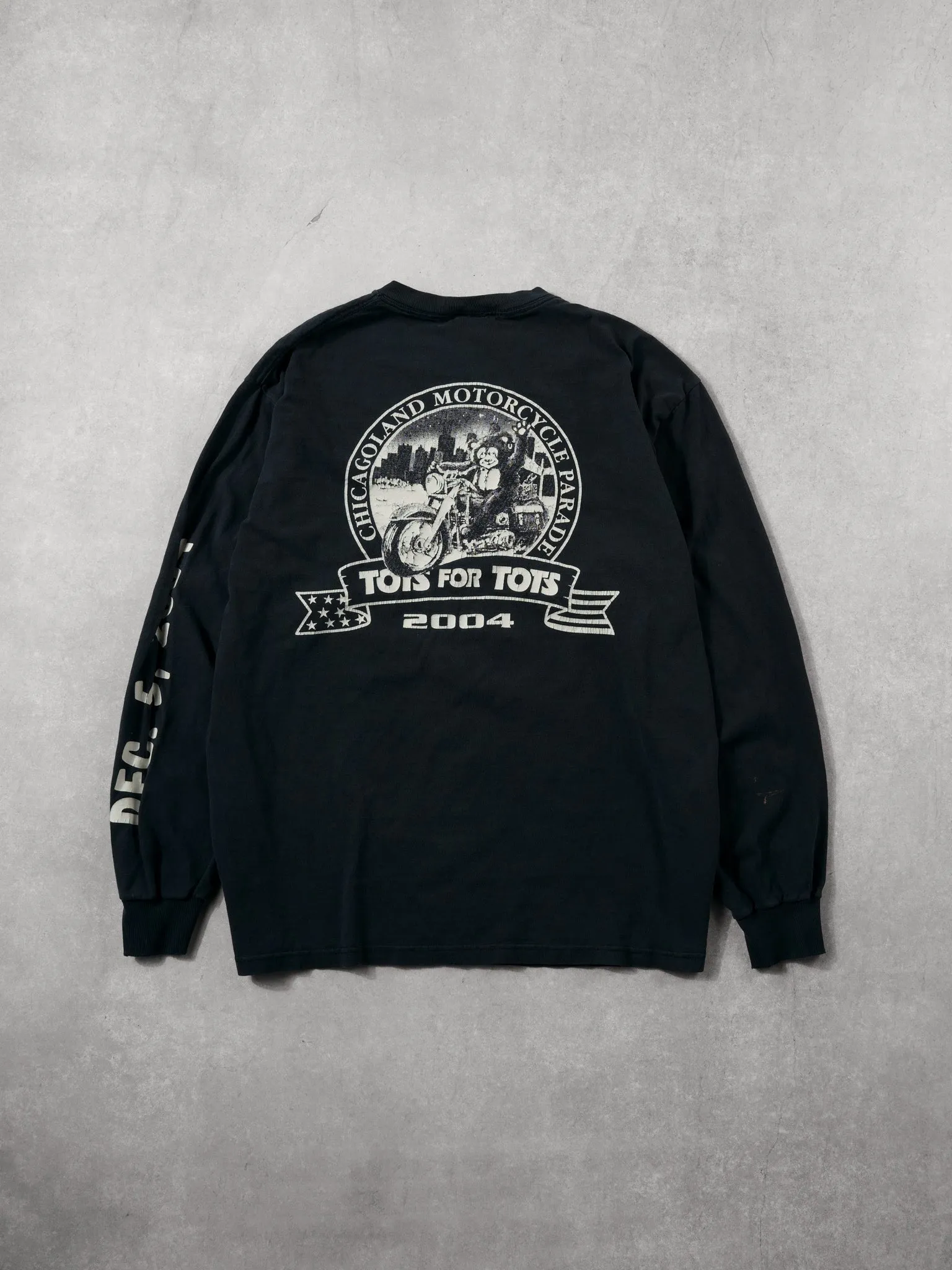 Vintage 90s Black Chicagoland Toys for Tots Motorcycle Parade Longsleeve (L) sold by Rebalance Vintage product image thumbnail 2